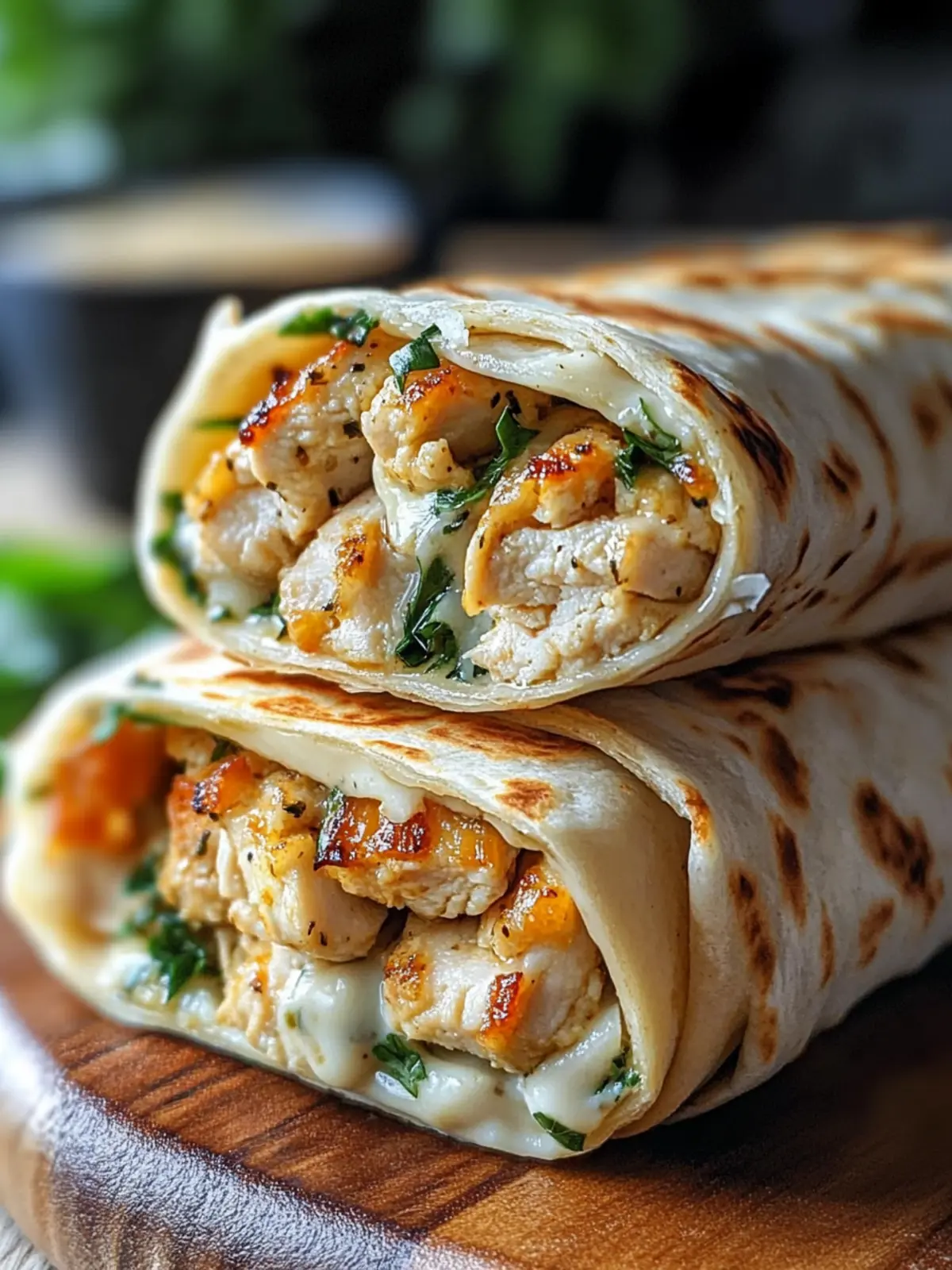 Irresistible Cheesy Garlic Chicken Wraps for Quick Dinner Delight 3 Cheesy Garlic Chicken Wraps