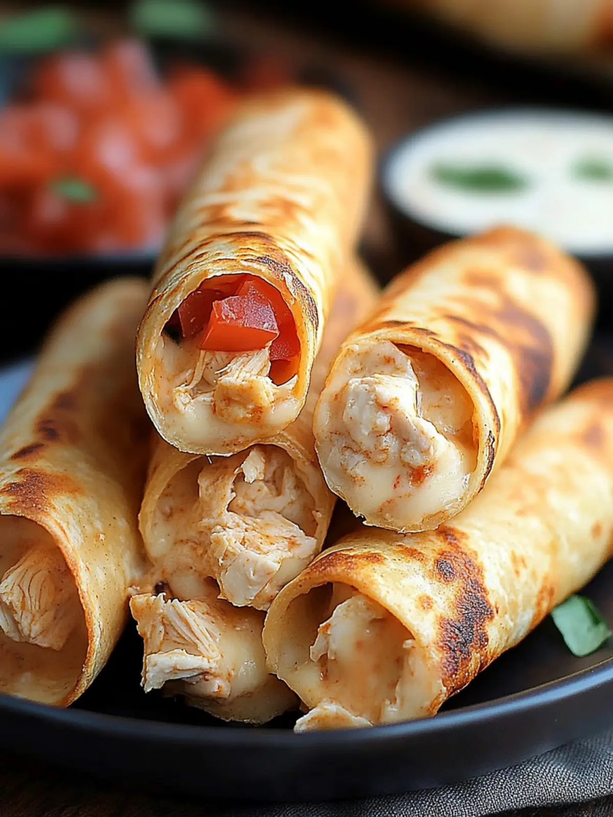 Mouthwatering Chicken Taquitos with Queso You ll Crave 4 Chicken Taquitos with Queso