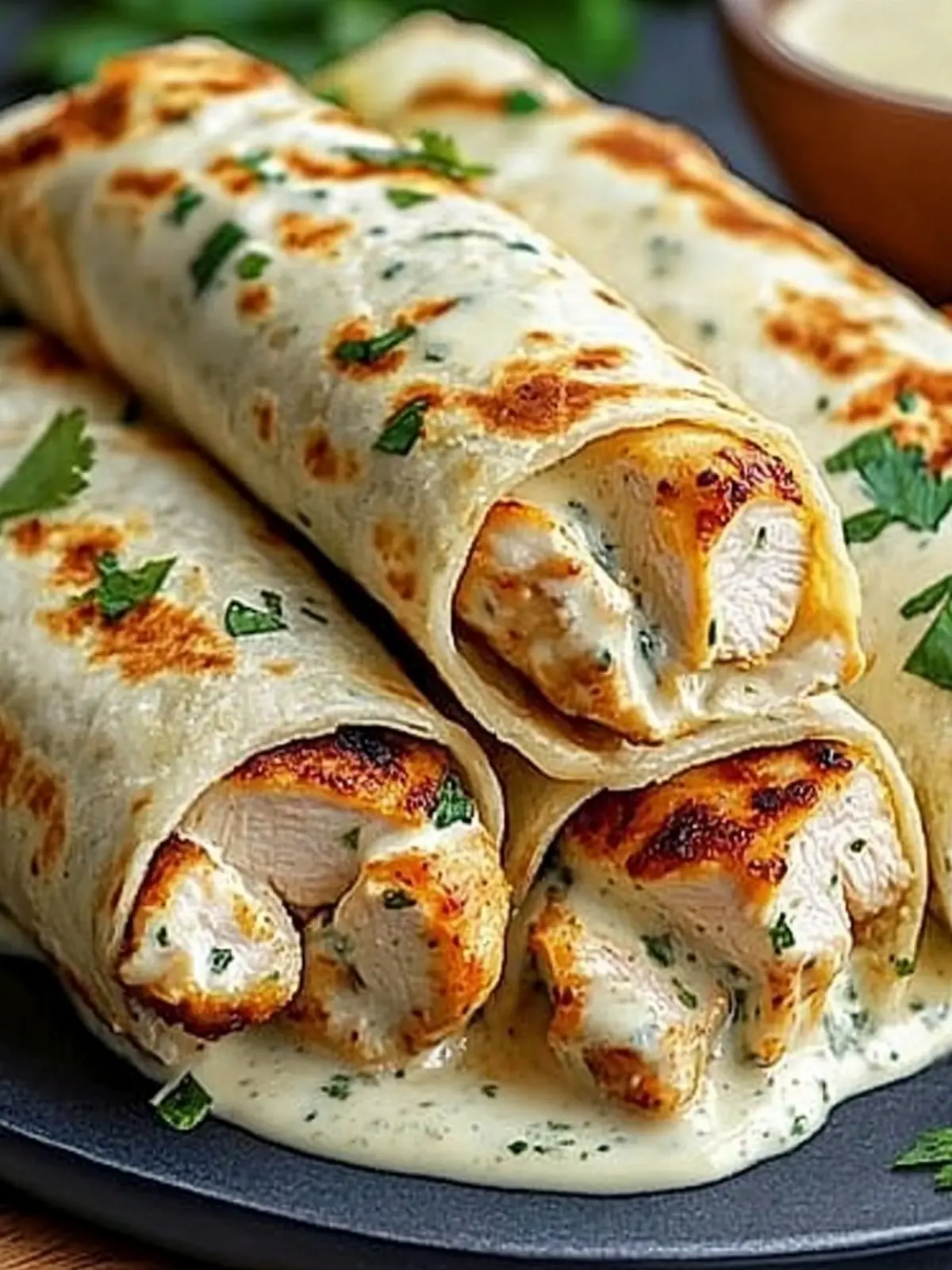 Savory Chicken Wraps with Garlic Cream Sauce You'll Crave 4 Savory Chicken Wraps with a Garlic Cream Sauce