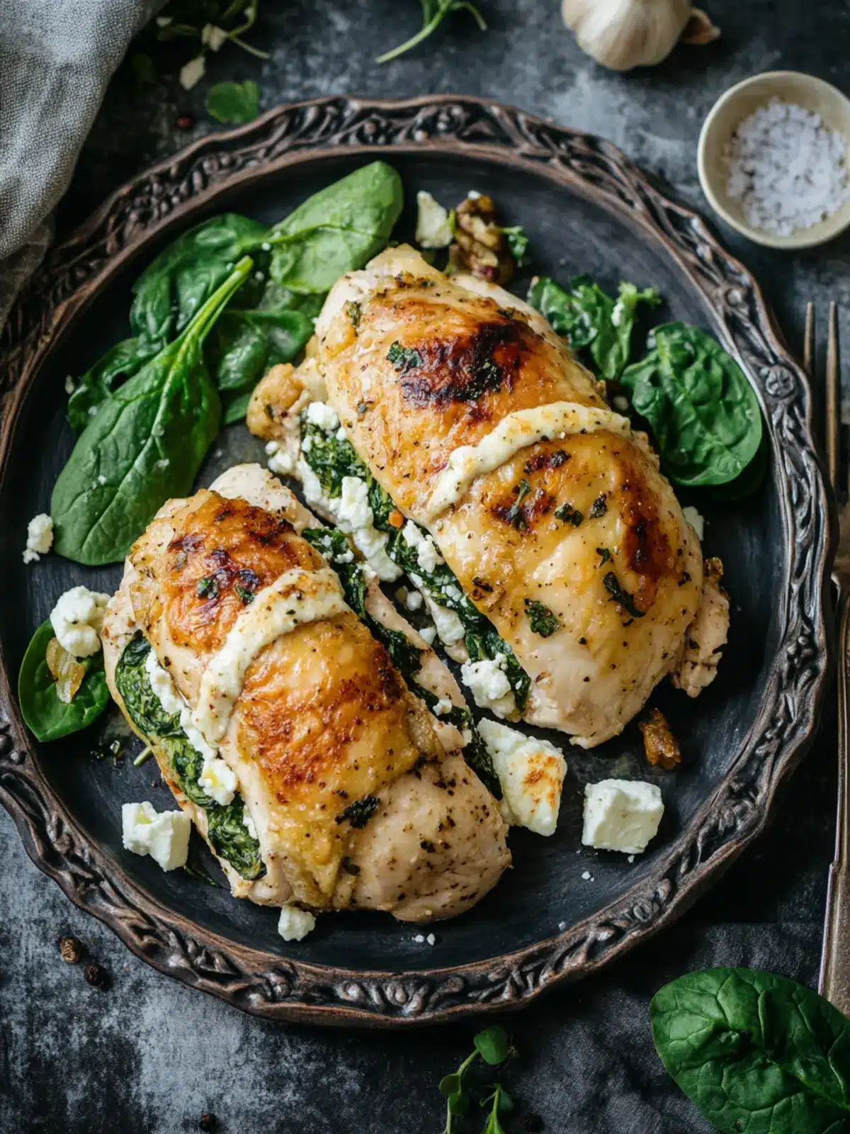 Irresistible Rolled Chicken with Feta & Spinach for Dinner Joy 2 Irresistible Rolled Chicken with Feta & Spinach