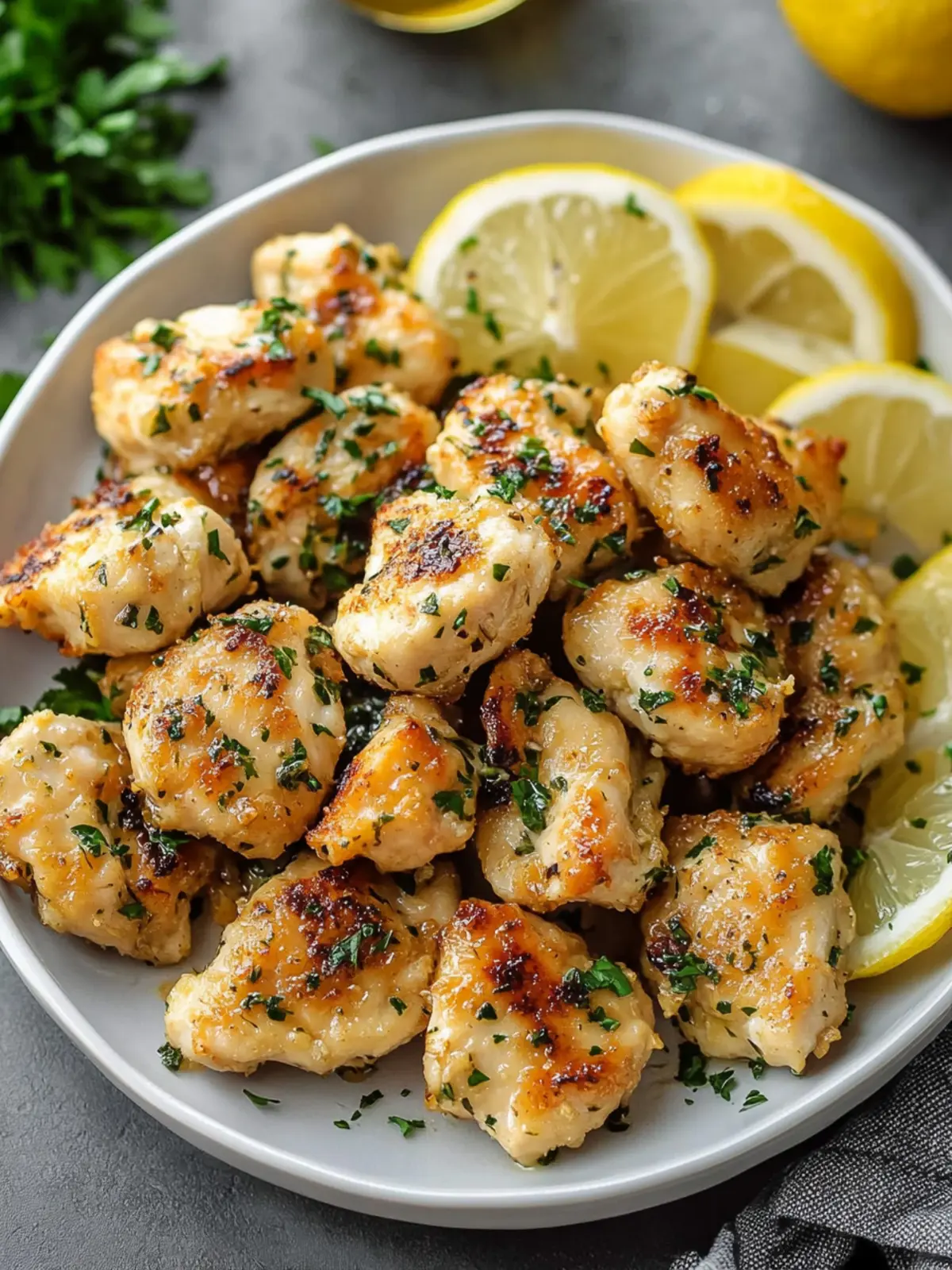 Lemon Garlic Chicken Bites