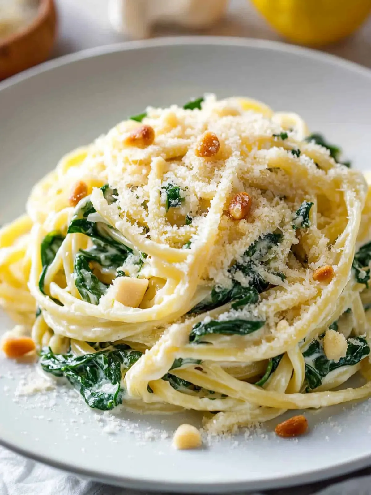 Lemon Ricotta Pasta with Spinach and Toasted Pine Nuts Delight 4 Lemon Ricotta Pasta with Spinach and Toasted Pine Nuts
