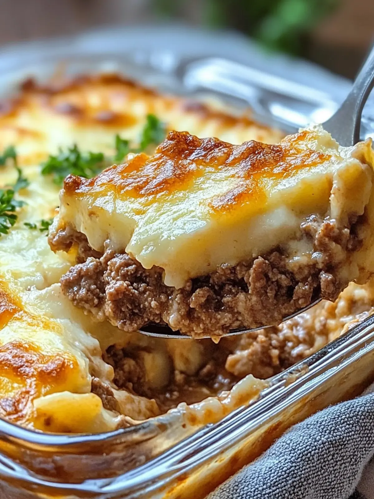 HEARTY AMISH GROUND BEEF & POTATO CASSEROLE WITH COUNTRY GRAVY