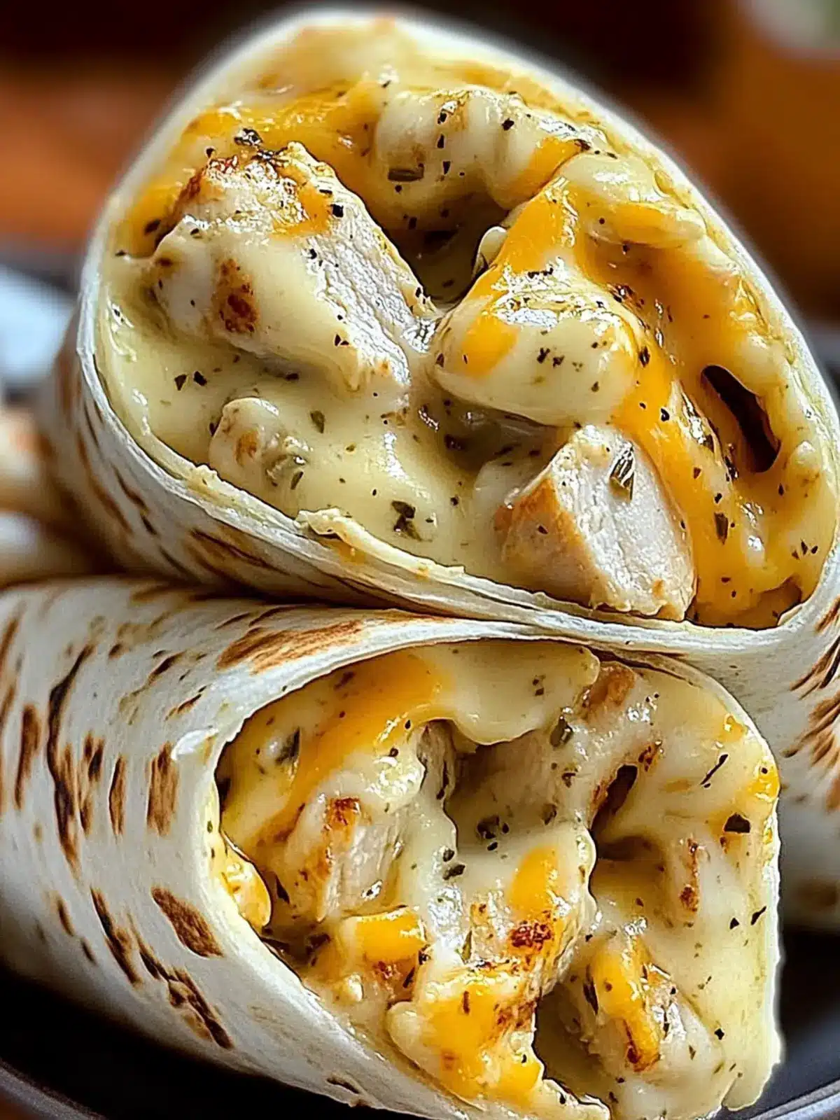 Cheesy Garlic Chicken Wraps