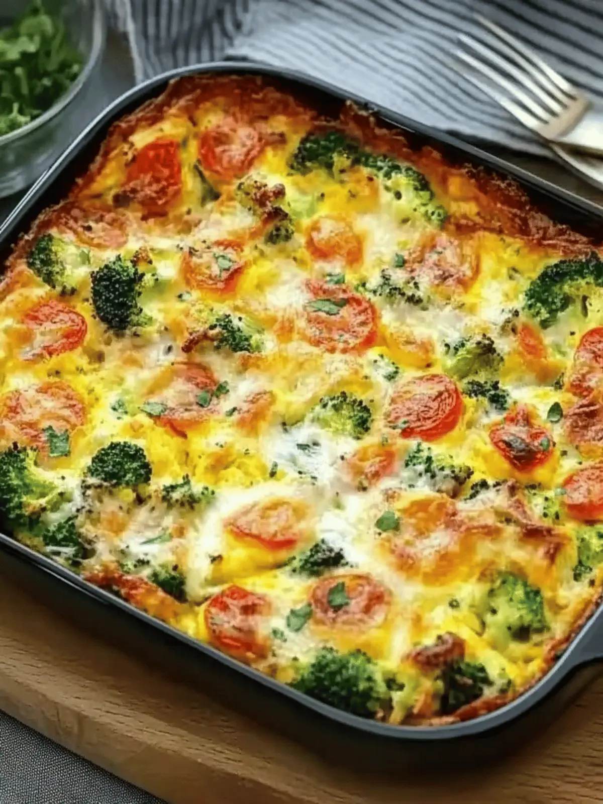 Vegetable-Packed Broccoli and Cauliflower Egg Bake