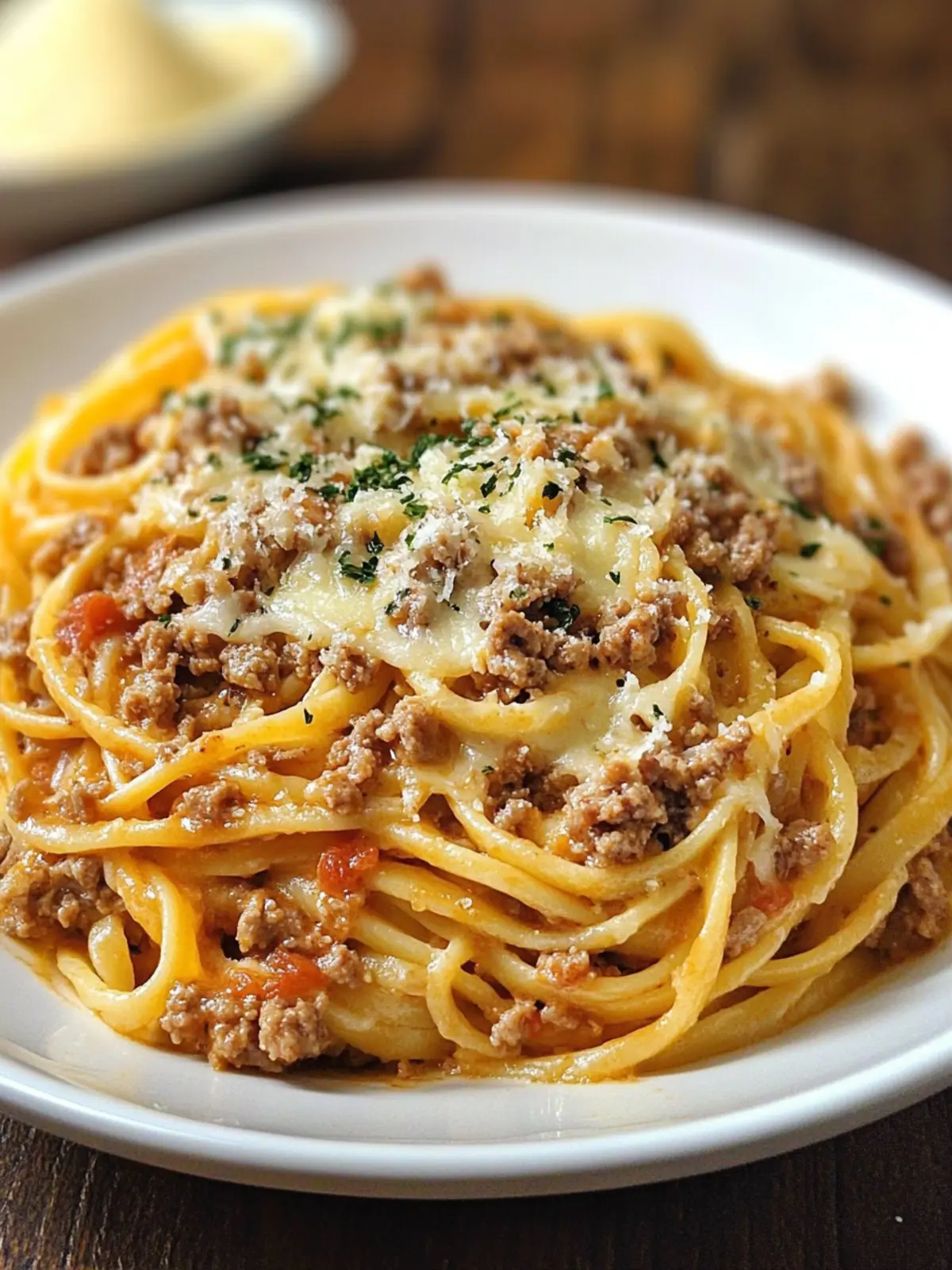 Cheesy Four-Cheese Ground Beef Linguine for Cozy Nights 4 Cheesy Four-Cheese Ground Beef Linguine