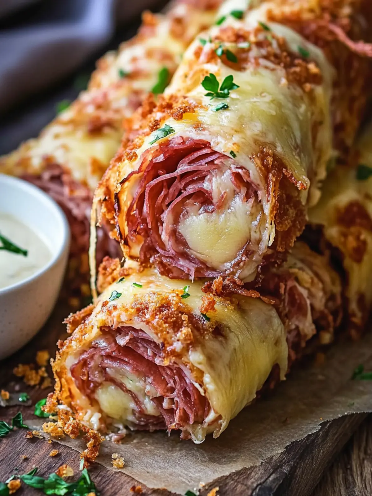 Keto Crispy Reuben Roll-Ups