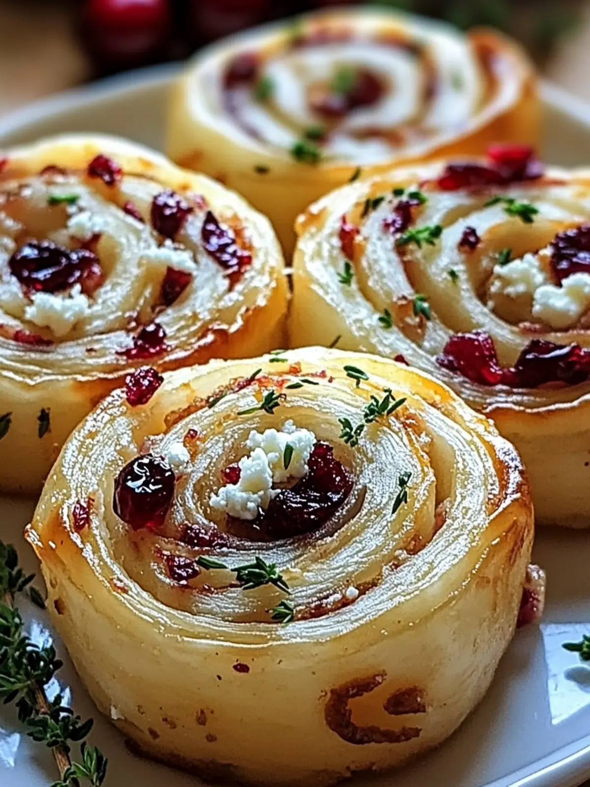 Cranberry Feta Pinwheels with Cream Cheese