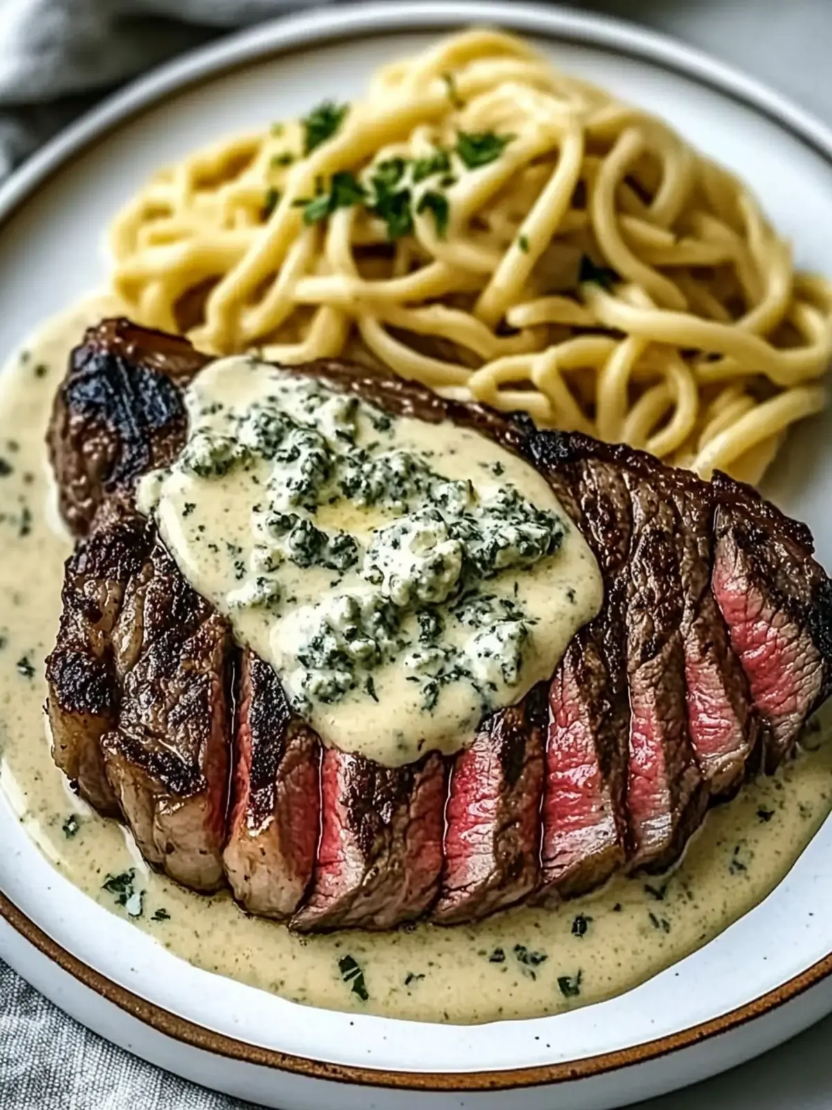 Succulent Pan-Seared New York Strip Steak with Gorgonzola Sauce Made Easy 4 Succulent Pan-Seared New York Strip Steak with Gorgonzola Sauce