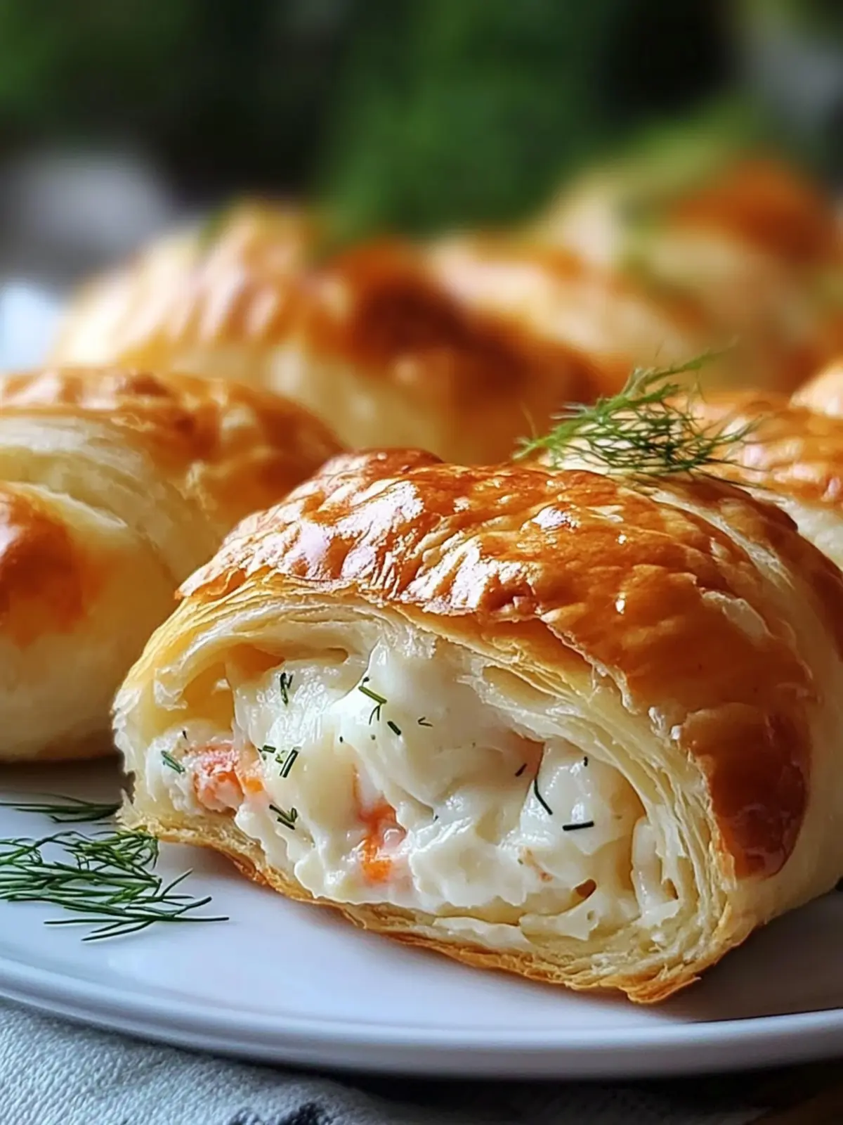 CRAB & CHEESE FILLED CRESCENT ROLLS WITH CREAMY DILL DRESSING
