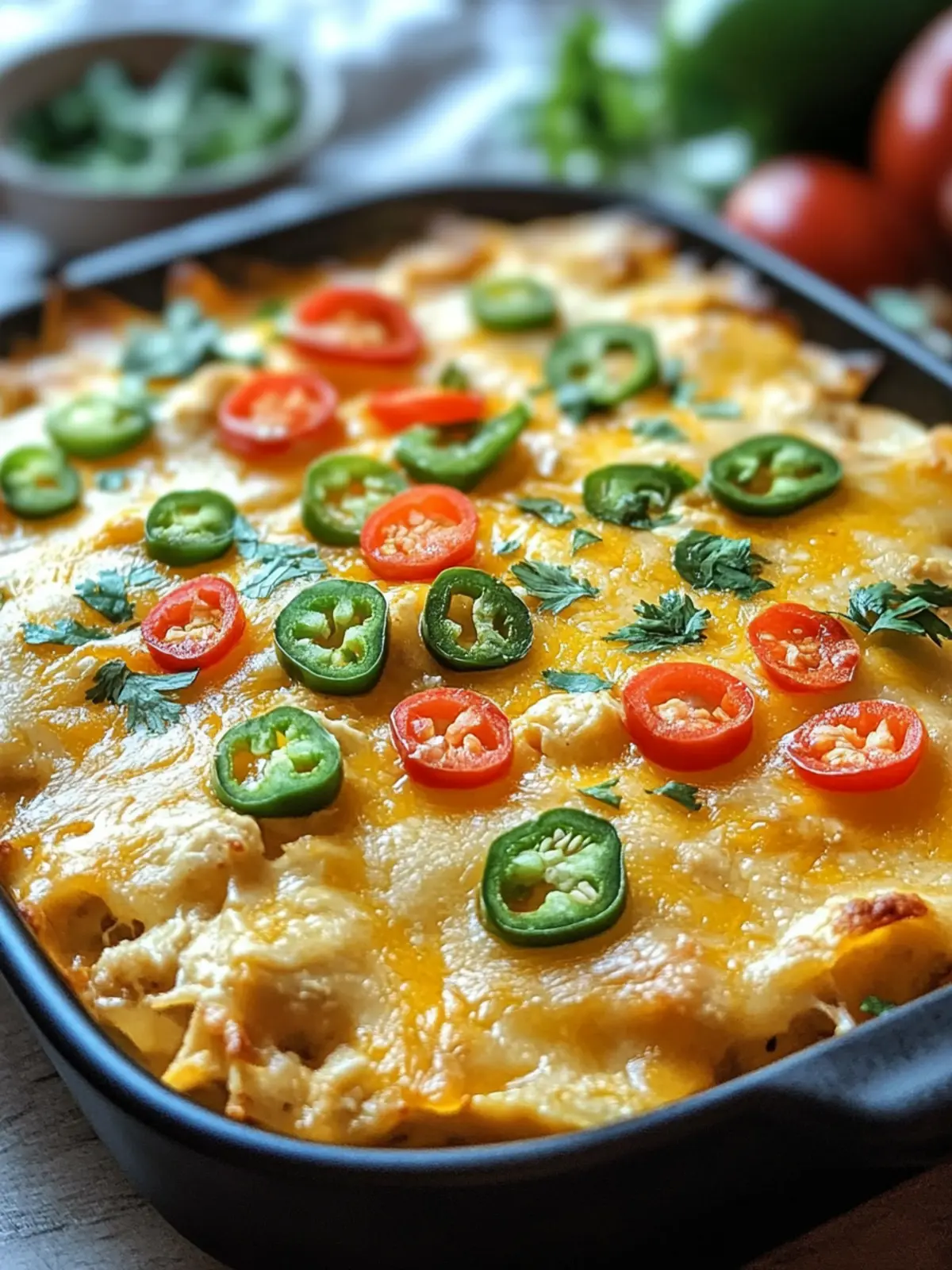 Fajita Chicken Casserole with Spicy Jalape o Cheddar Magic 2 FAJITA CHICKEN CASSEROLE WITH SPICY JALAPE O CHEDDAR