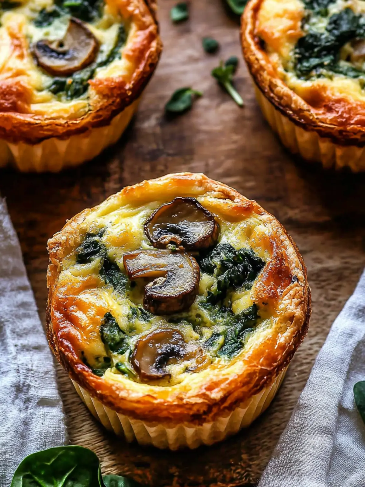 Spinach and Mushroom Quiche Muffins