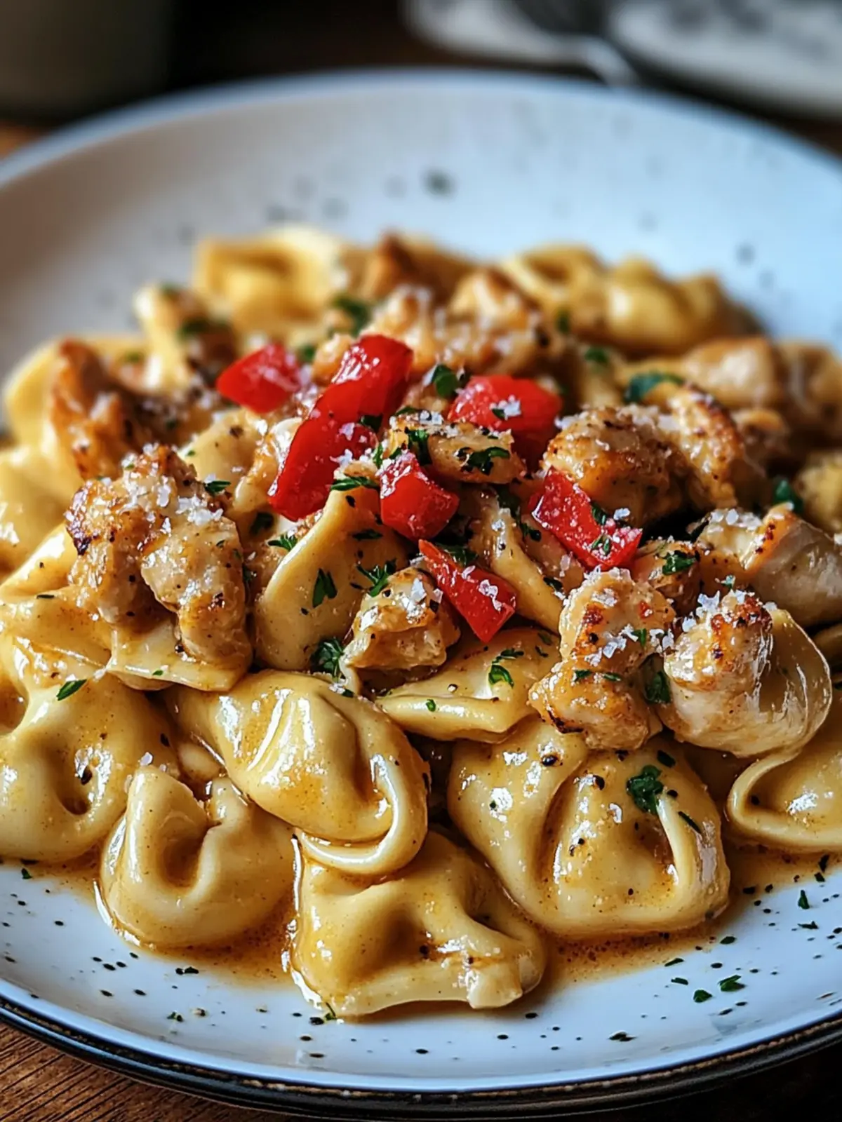 Savor Cowboy Butter Garlic Chicken Tortellini with Peppers 3 Cowboy Butter Garlic Chicken Tortellini with Fire-Roasted Red Peppers