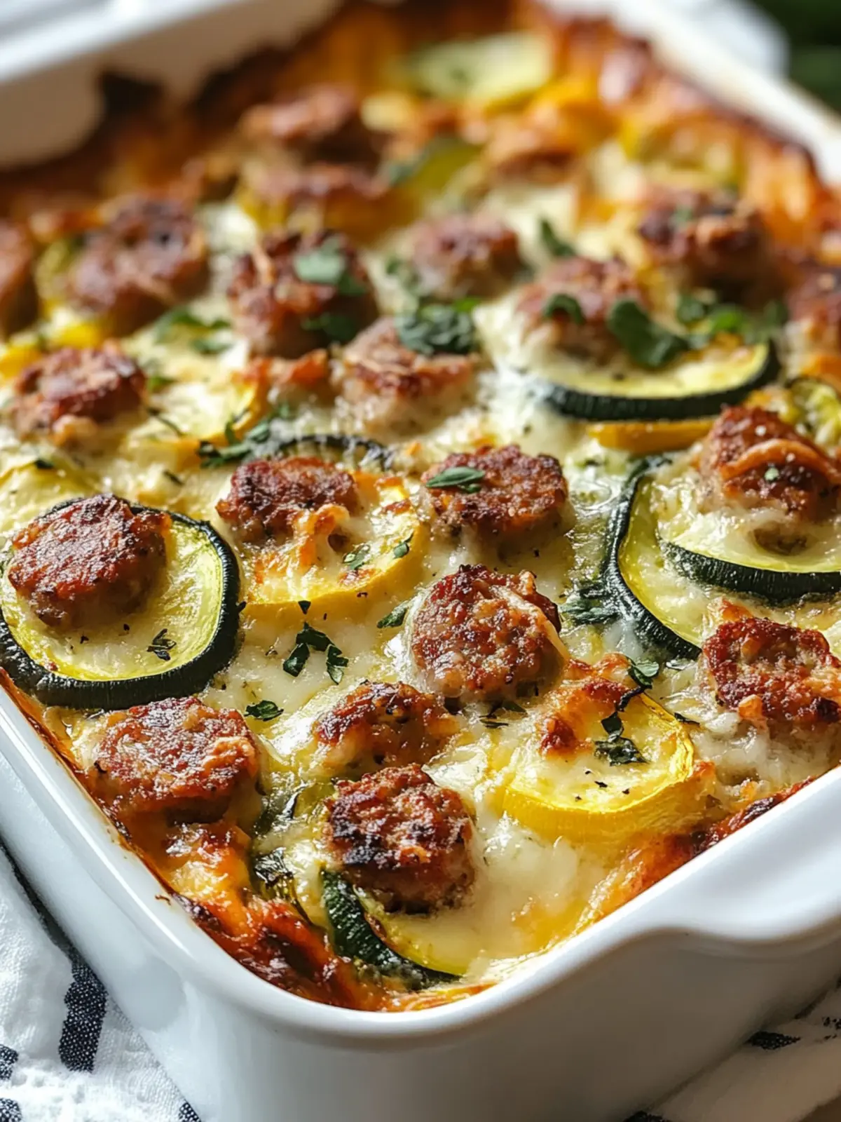 Low Carb Zucchini and Sausage Casserole Your New Weeknight Winner 2 Low Carb Zucchini and Sausage Casserole