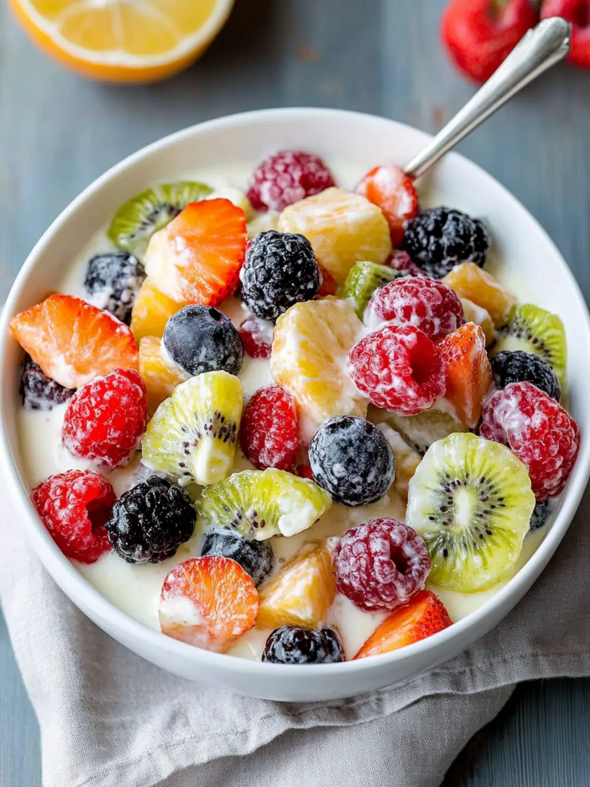 Creamy Yogurt Fruit Salad to Brighten Your Day 4 Creamy Yogurt Fruit Salad