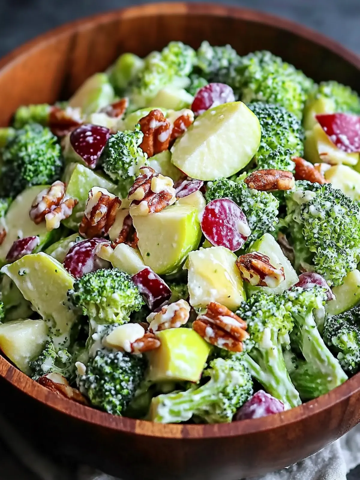 Crisp Broccoli & Honeycrisp Apple Harvest Salad Delight 2 Crisp Broccoli & Honeycrisp Apple Harvest Salad with Creamy Honey-Vinegar Dressing