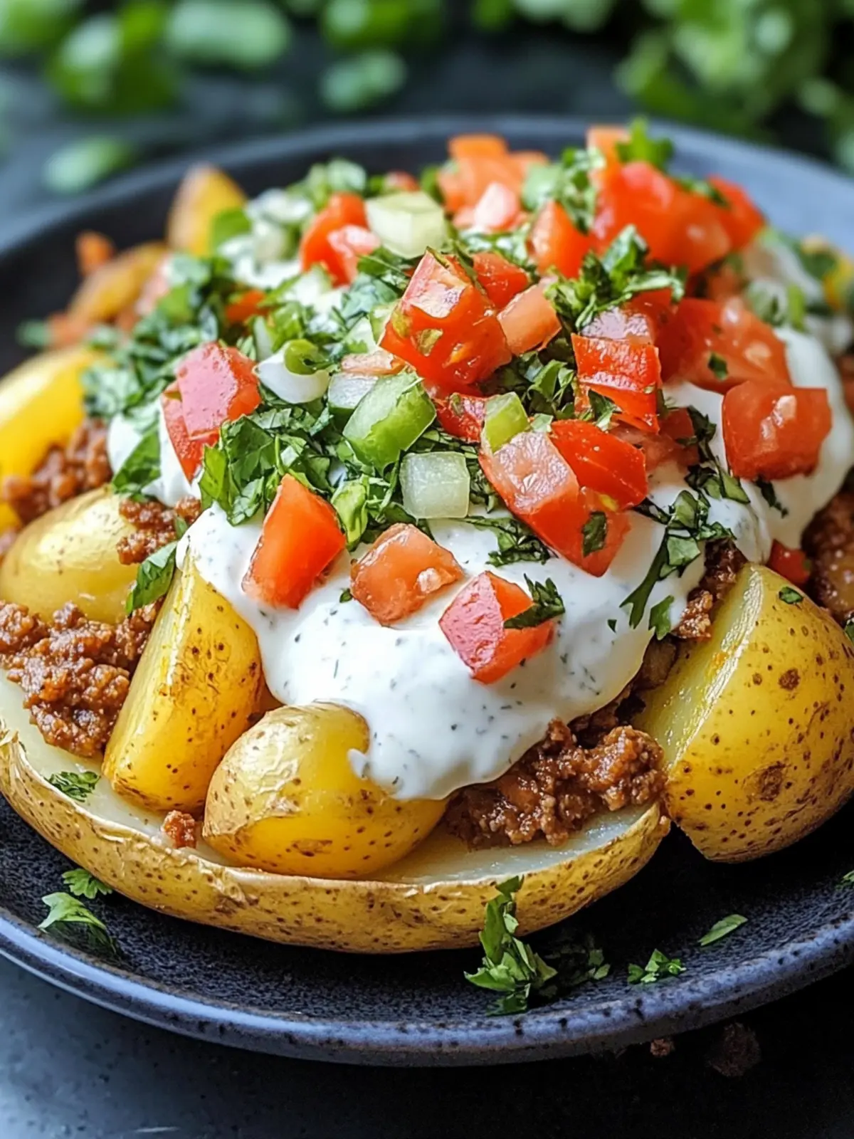TACO POTATOES WITH CREAMY DRESSING!