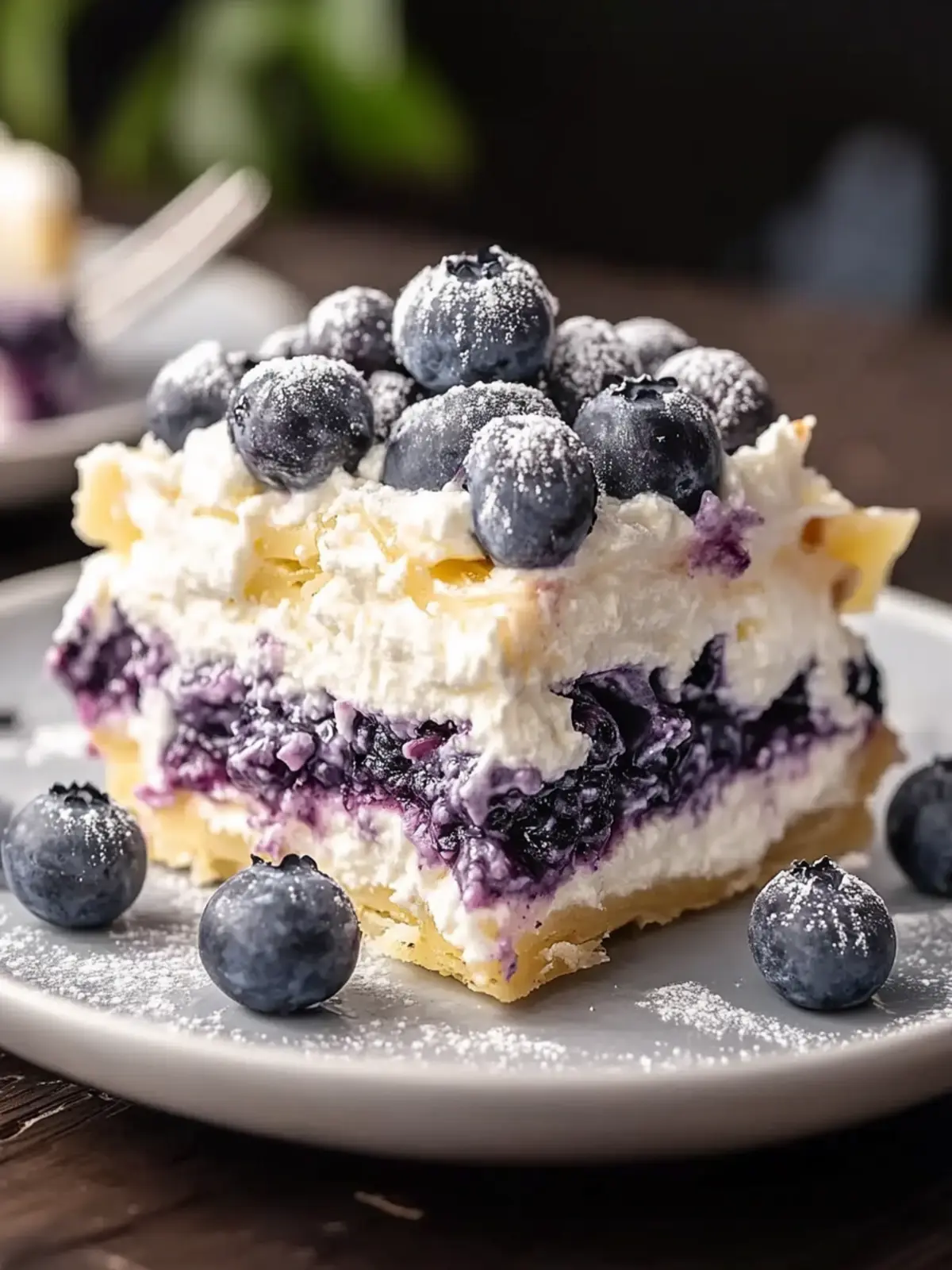 Blueberry Lasagna Lush: The Ultimate No-Bake Delight! 2 Blueberry Lasagna Lush