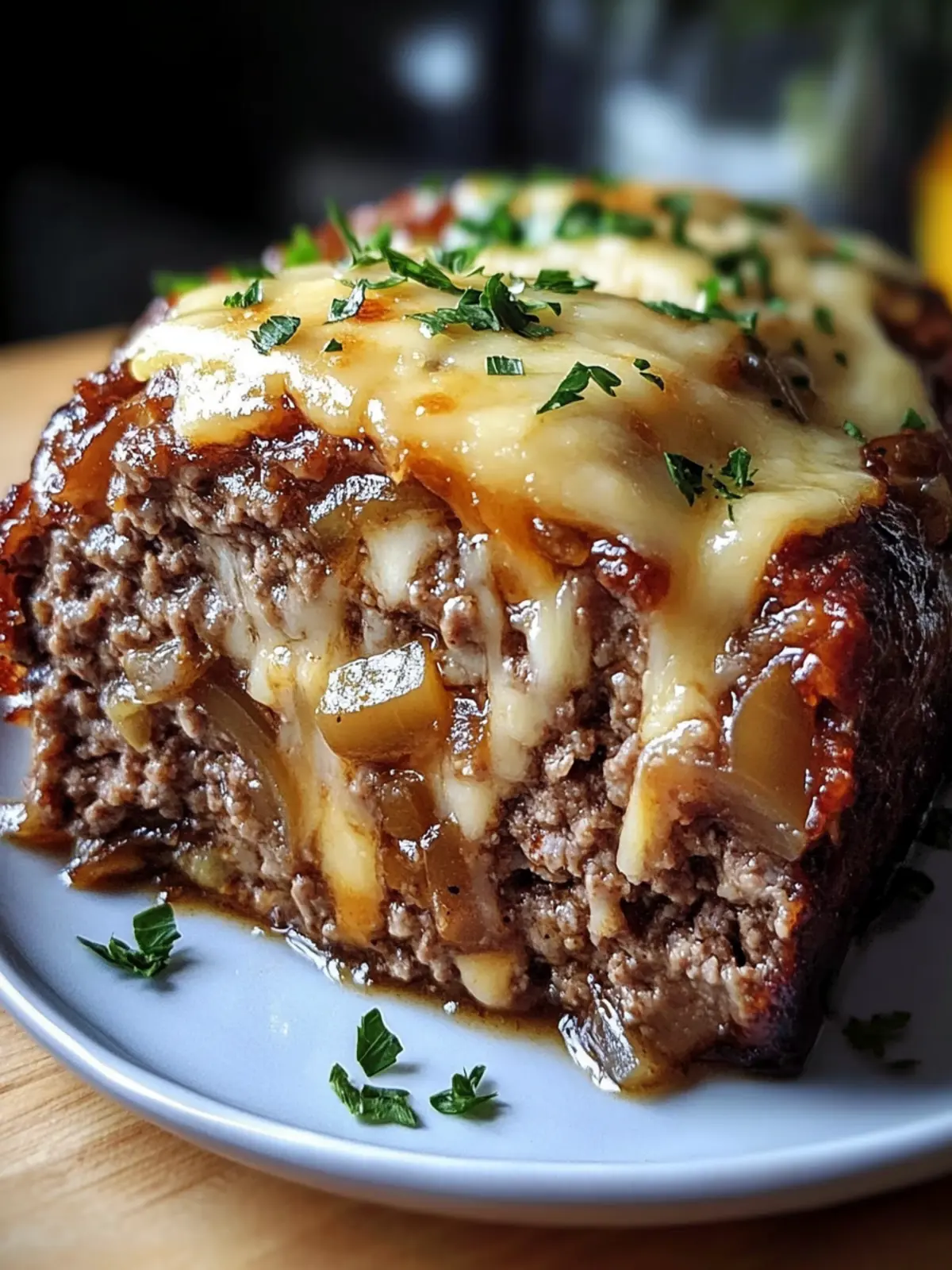 Crockpot French Onion Meatloaf with Melted Swiss Bliss 4 Crockpot French Onion Meatloaf with Melted Swiss Cheese