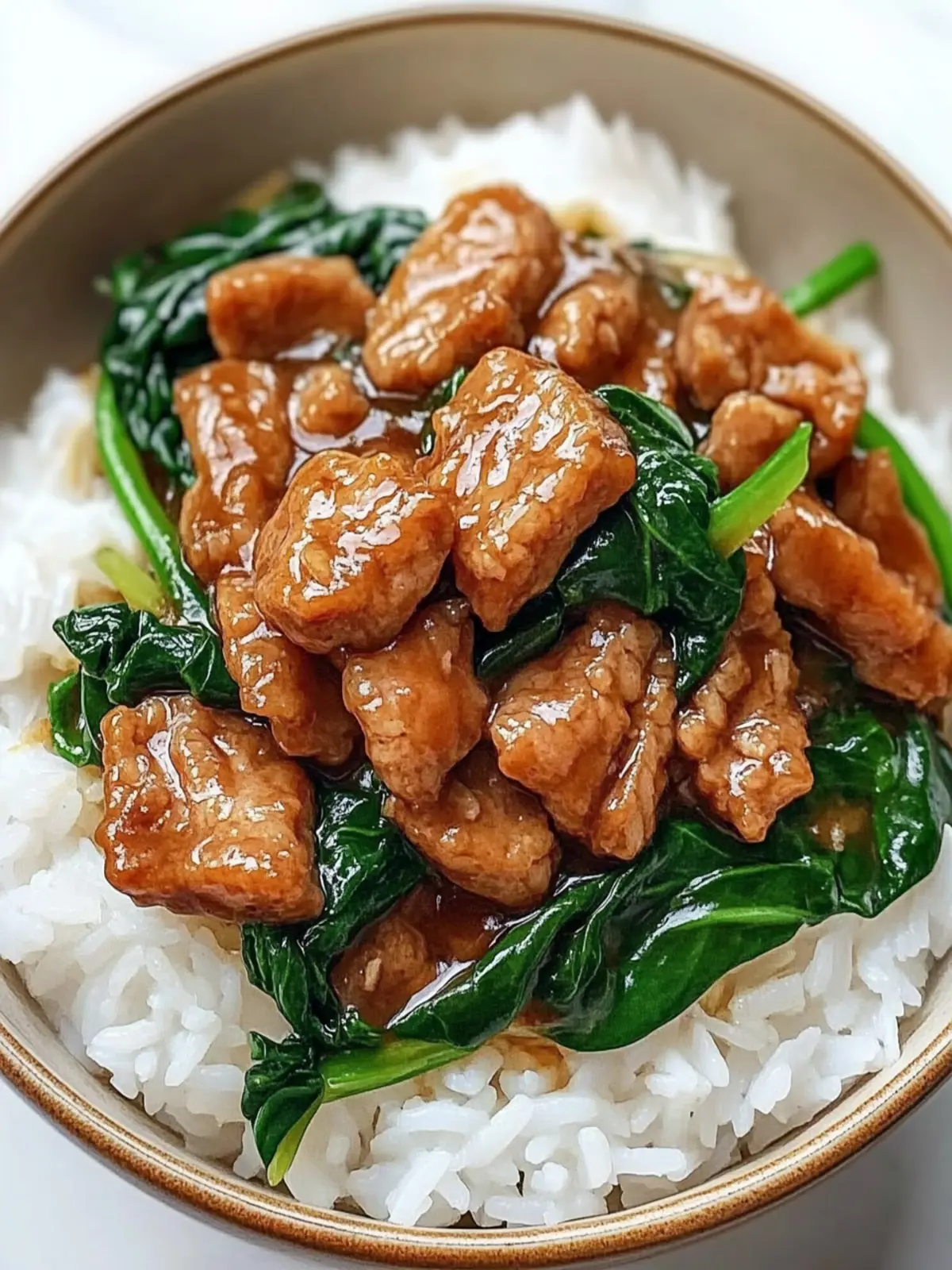 Savory Sweet and Sour Seitan Saut with Spinach and Rice 2 Sweet and Sour Seitan Saut with Spinach and Rice