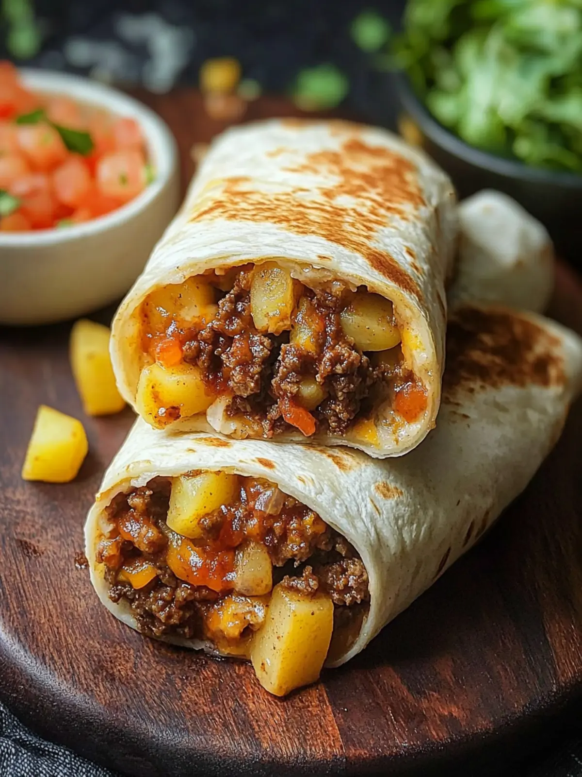 Cheesy Beef and Potato Burritos: Ultimate Comfort Wraps 4 heesy Beef and Potato Burritos