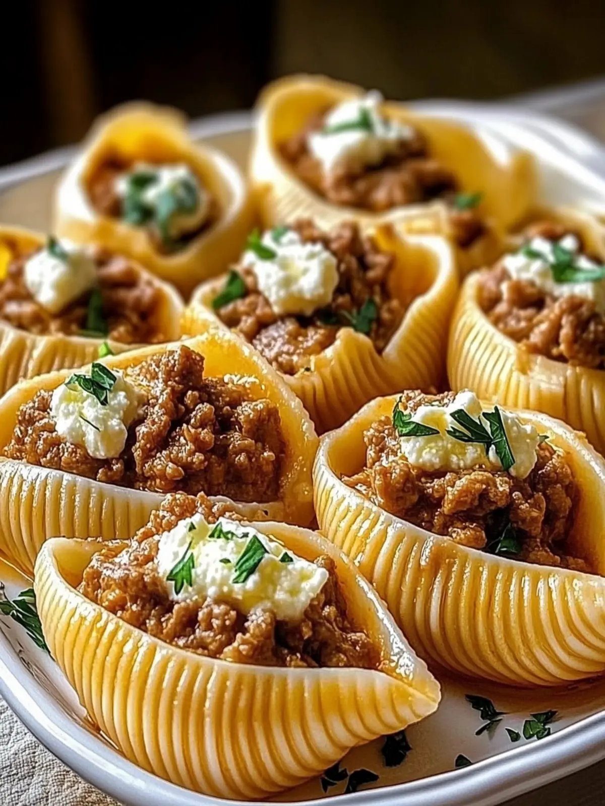 Savory Beef-Stuffed Shells with Creamy Ricotta Bliss 3 Beef-Stuffed Shells with Creamy Ricotta Filling