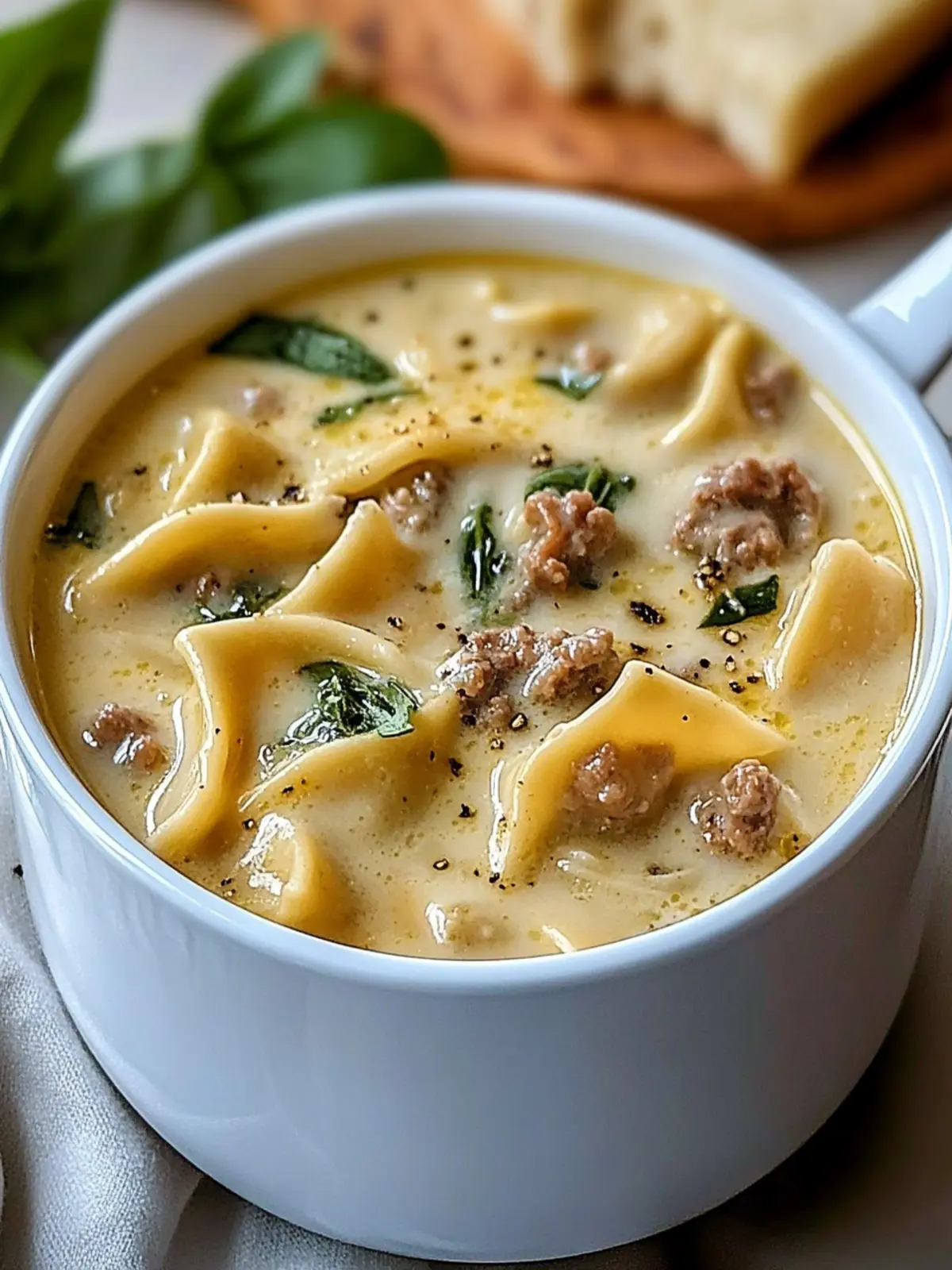 Creamy Alfredo Lasagna Soup