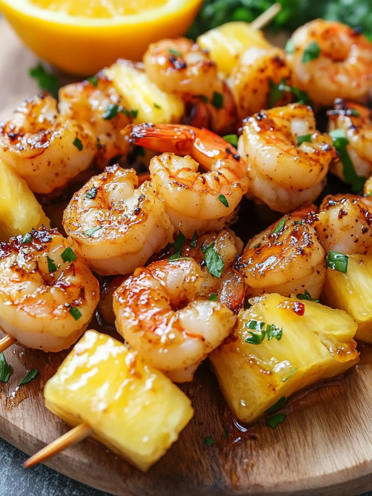 Grill Up Shrimp Pineapple Skewers with Spicy Honey Glaze 2 Shrimp Pineapple Skewers with a Spicy Honey Glaze