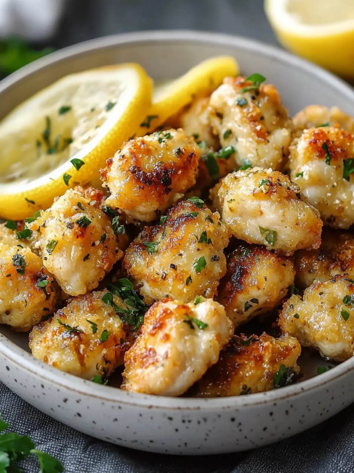 Lemon Garlic Chicken Bites