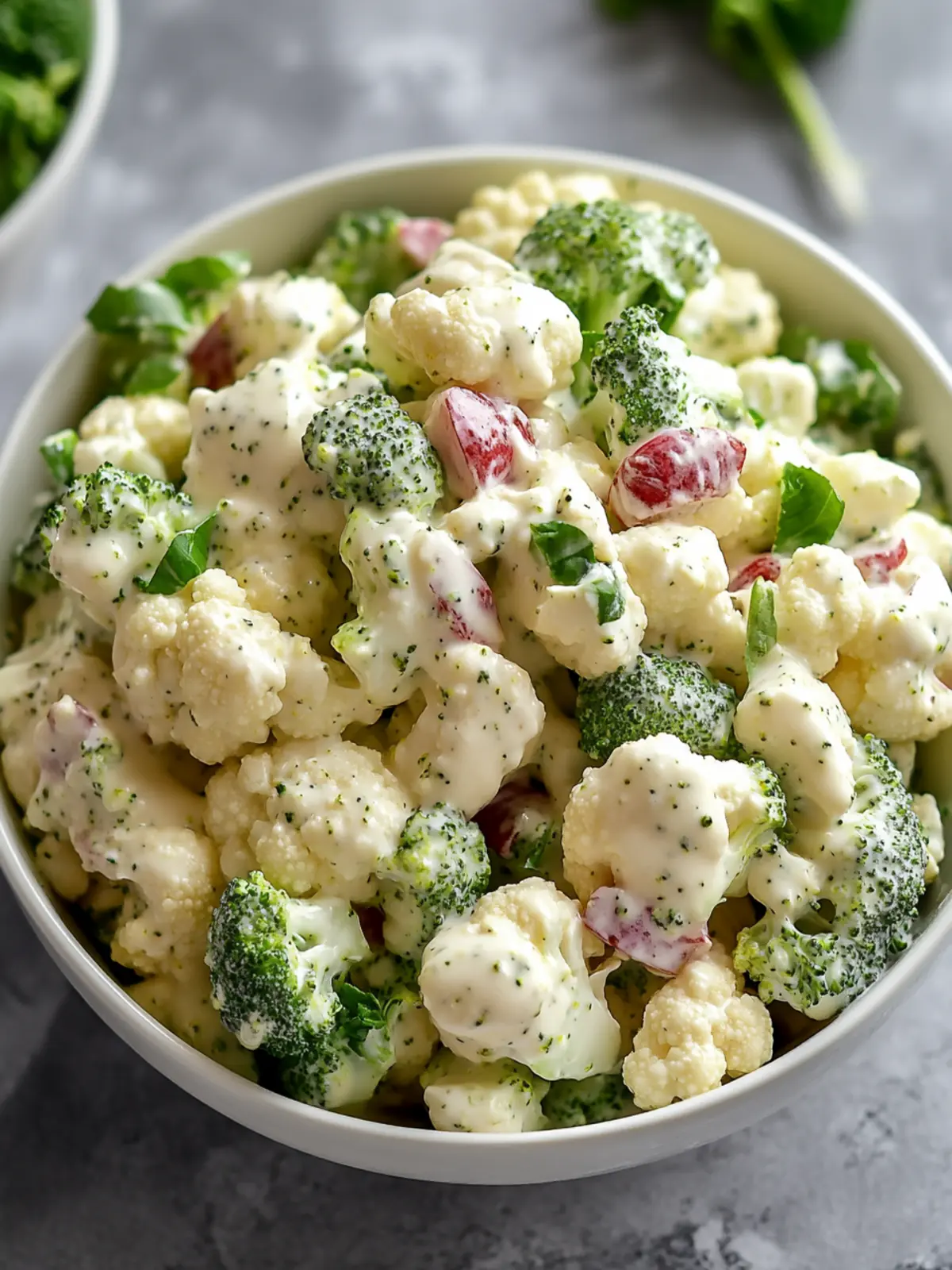 Creamy Broccoli Cauliflower Salad That'll Wow Your Tastebuds 2 Creamy Broccoli Cauliflower Salad