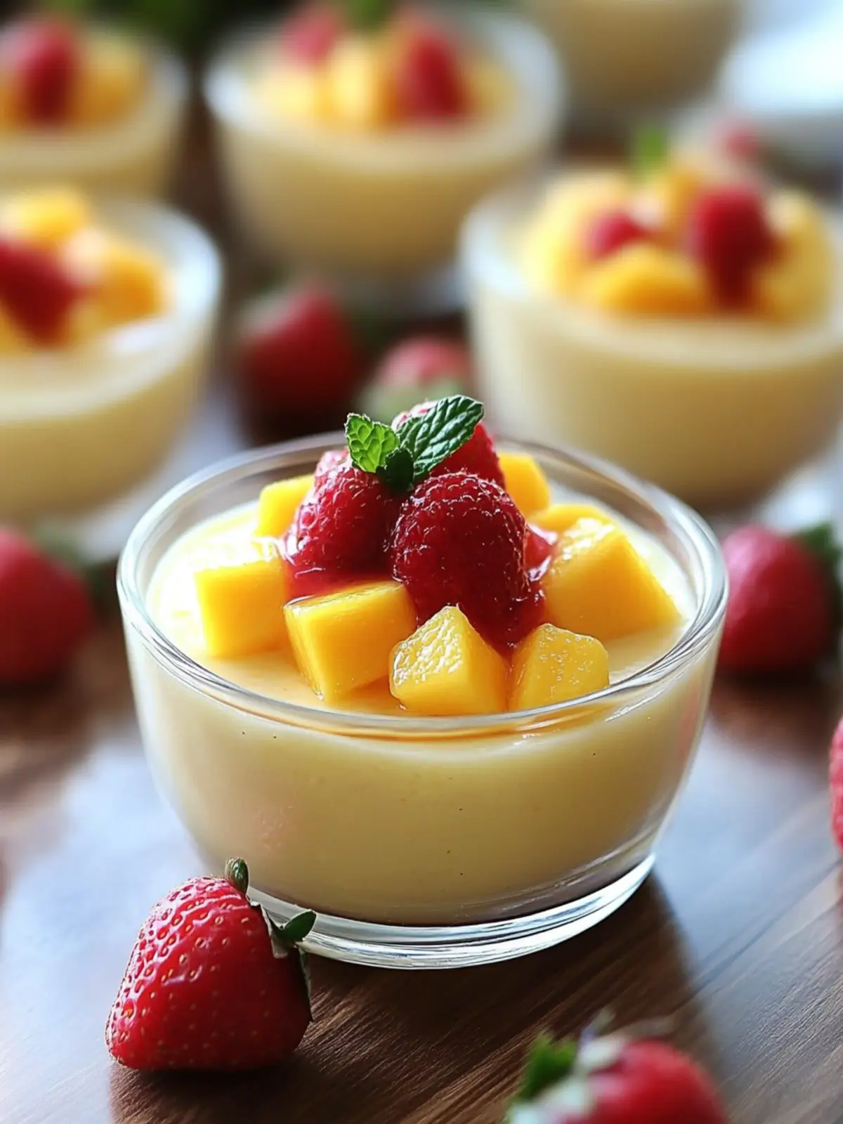 Coconut Lemon Pudding with Mango & Strawberry Bliss 4 COCONUT LEMON PUDDING WITH MANGO & STRAWBERRY