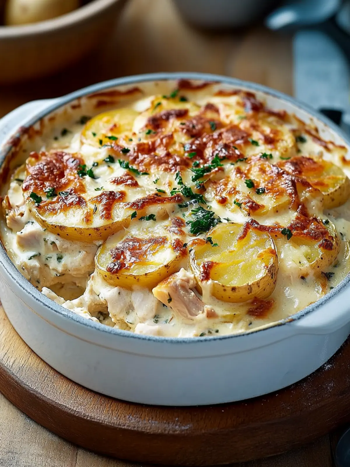 . Baked Potato & Chicken Cream Dish