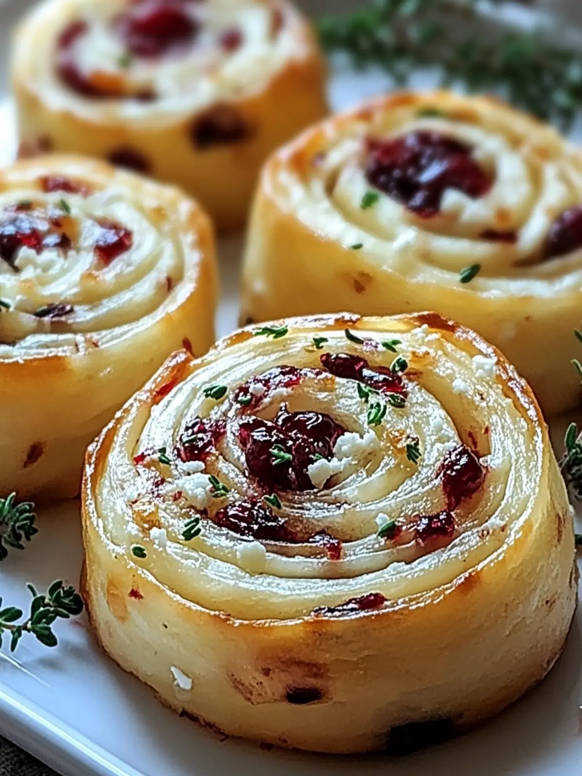 Cranberry Feta Pinwheels with Cream Cheese