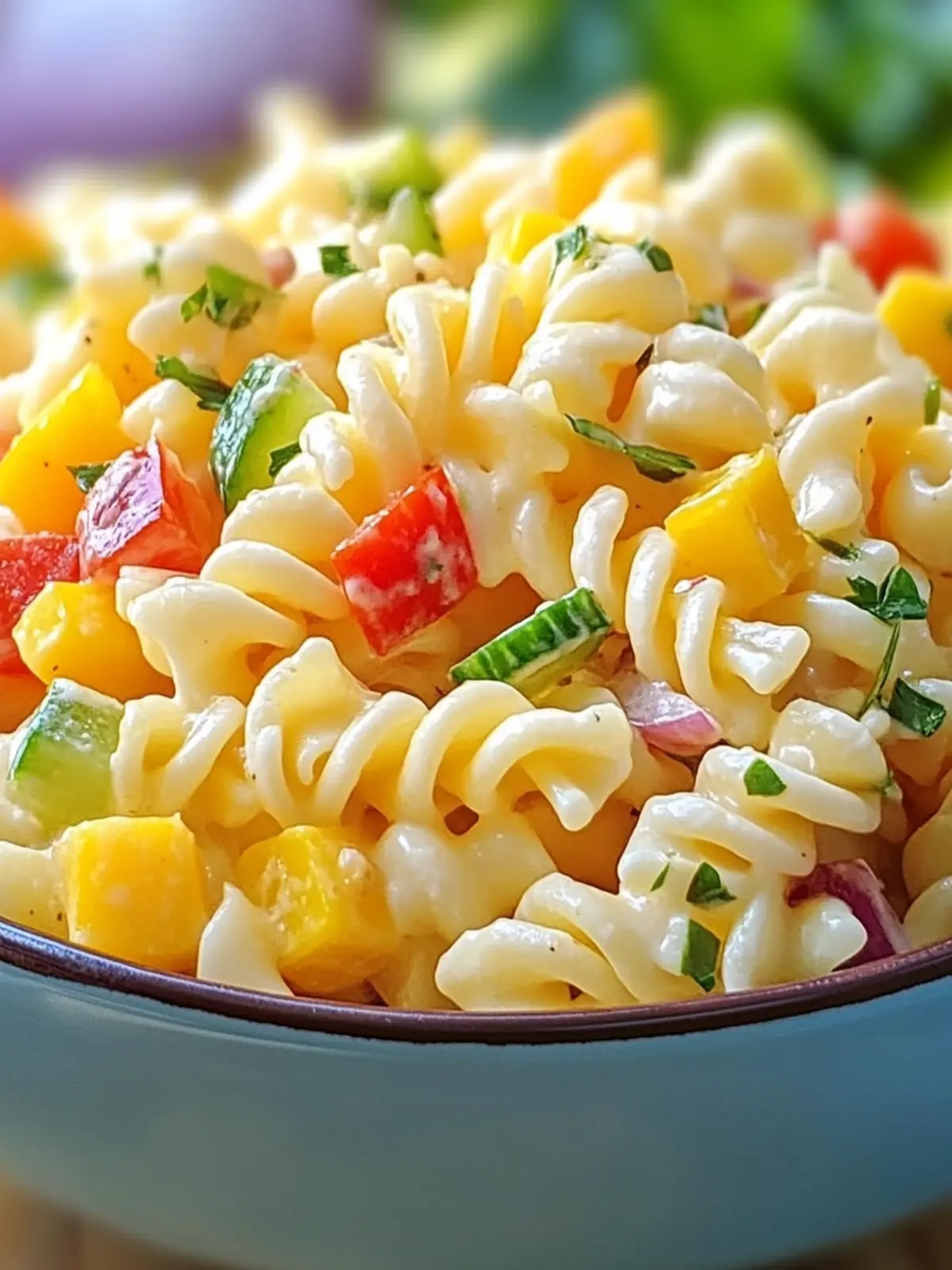 FRESH AND FLAVORFUL PASTA SALAD WITH CREAMY DRESSING