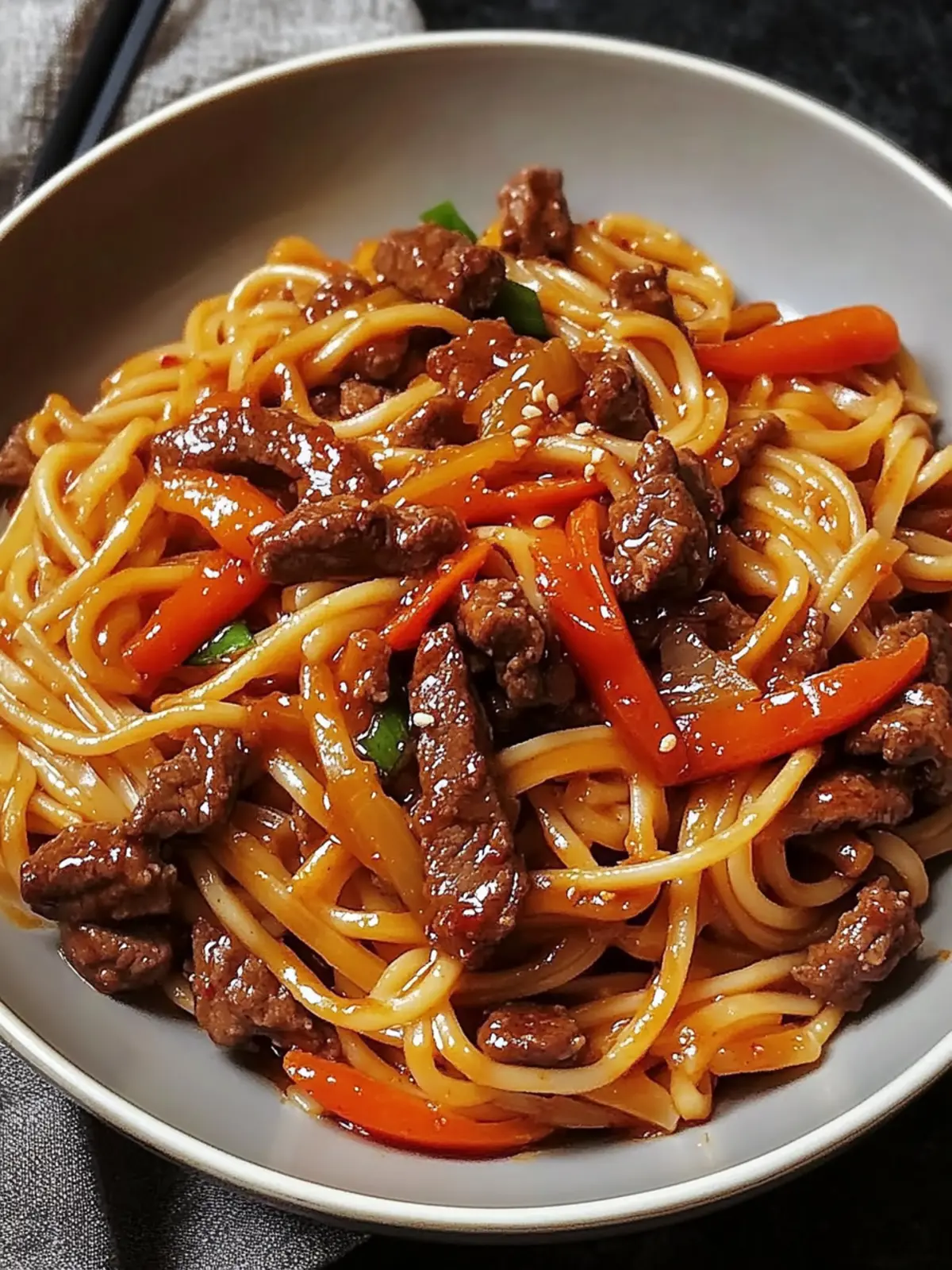 Sweet and Spicy Chili Honey Beef Pasta with Soy Sauce Delight 4 Sweet and Spicy Chili Honey Beef Pasta with Soy Sauce