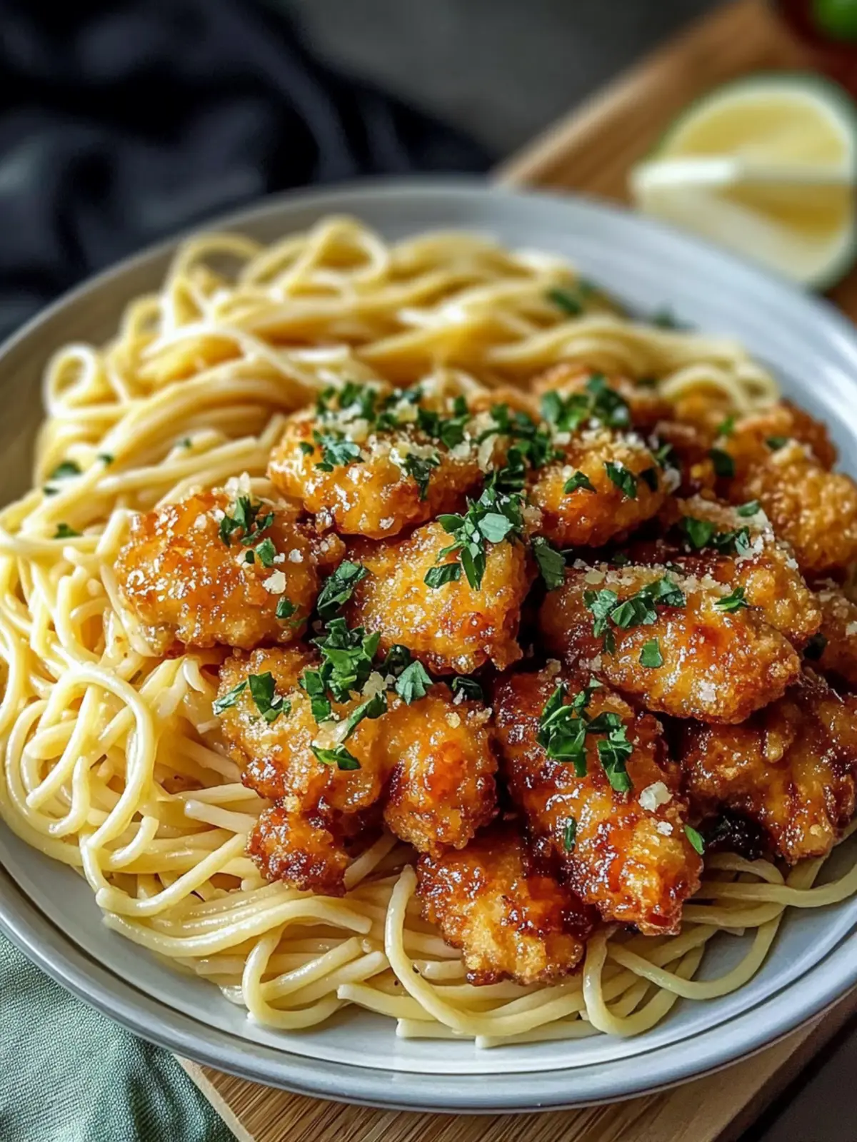 Savory Crispy Chicken with Garlic Butter Spaghetti Bliss 3 Sweet & Savory Crispy Chicken with Garlic Butter Spaghetti