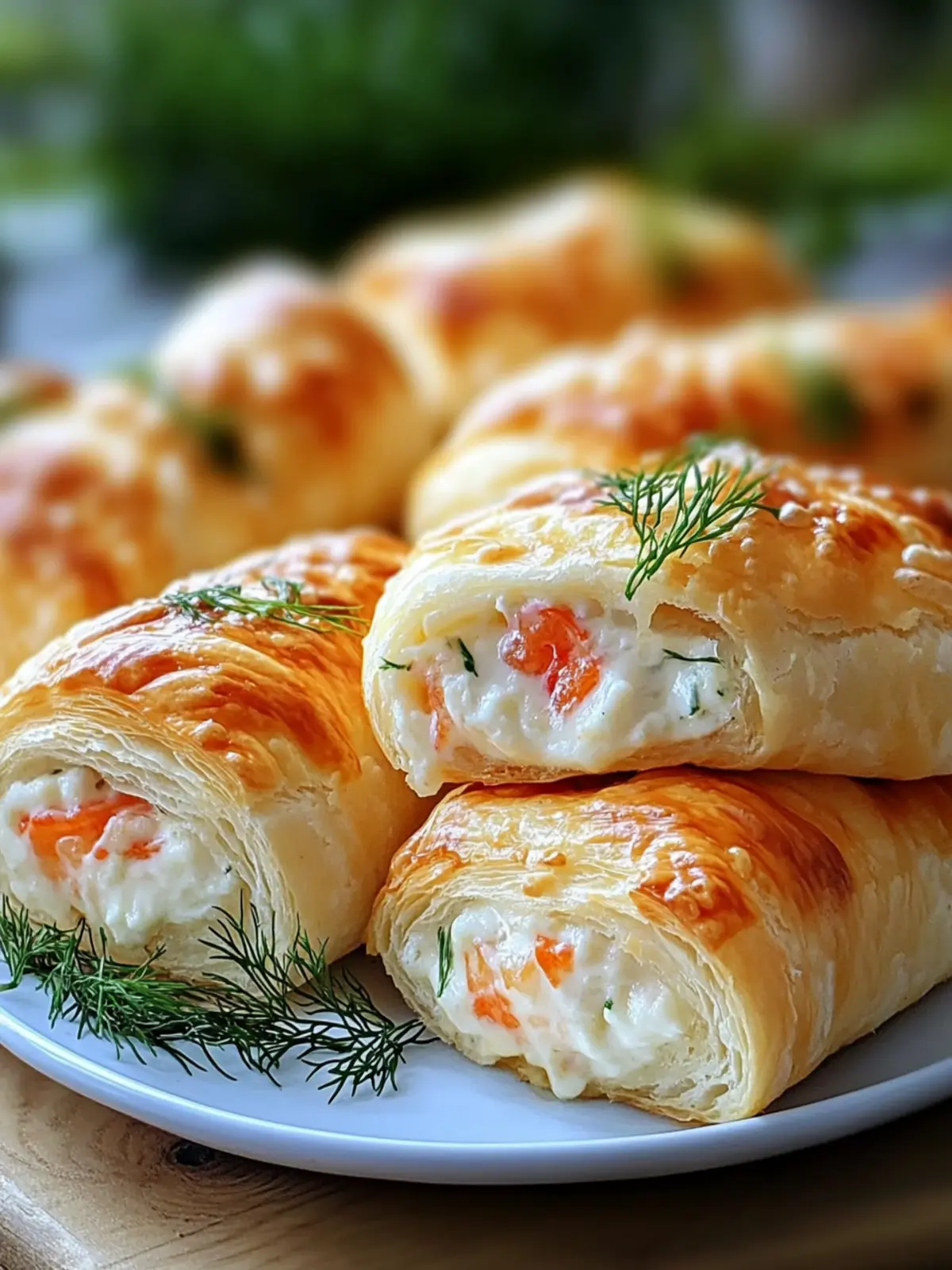 CRAB & CHEESE FILLED CRESCENT ROLLS WITH CREAMY DILL DRESSING