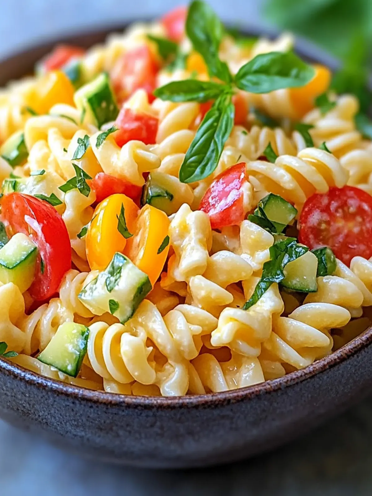 FRESH AND FLAVORFUL PASTA SALAD WITH CREAMY DRESSING