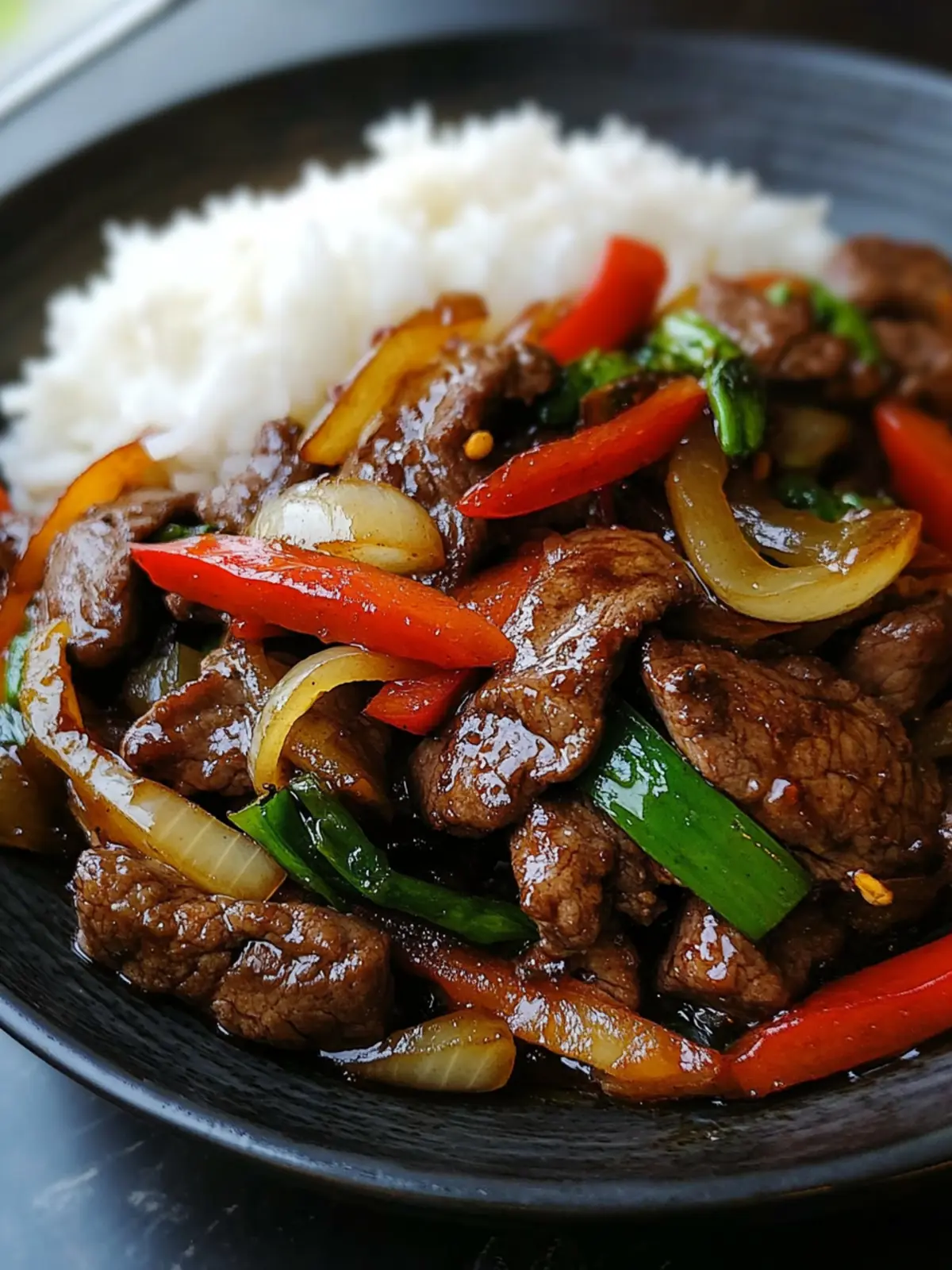Sizzling Chinese Pepper Steak with Onions