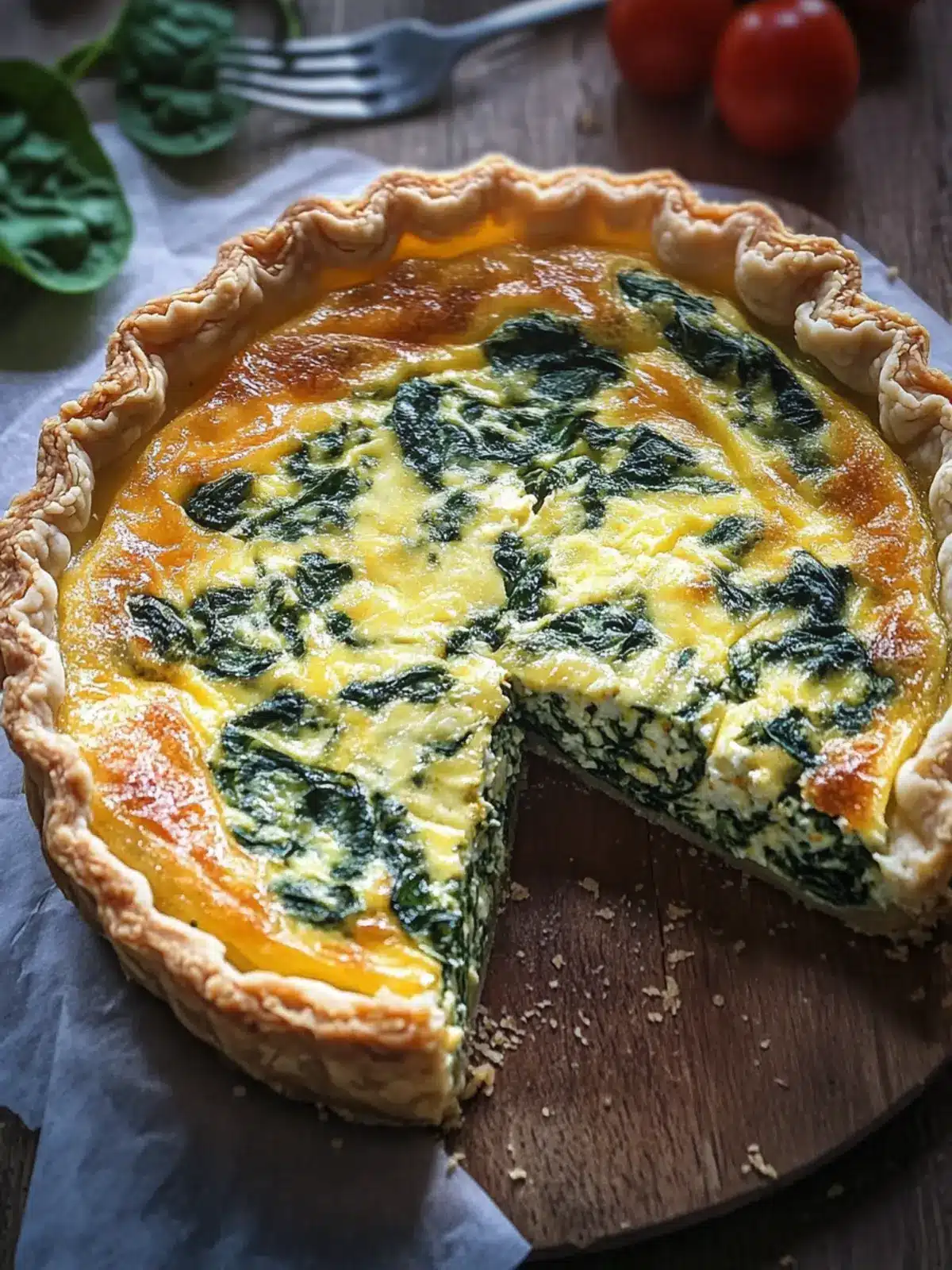 Cheesy Spinach Quiche Delight