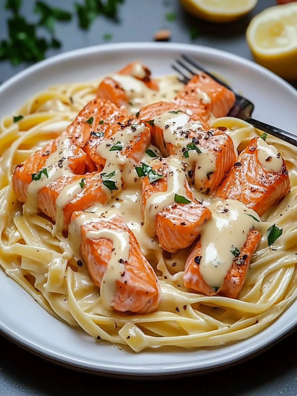Creamy Garlic Sauce Salmon Pasta That'll Wow Your Taste Buds 2 salmon pasta creamy garlic sauce
