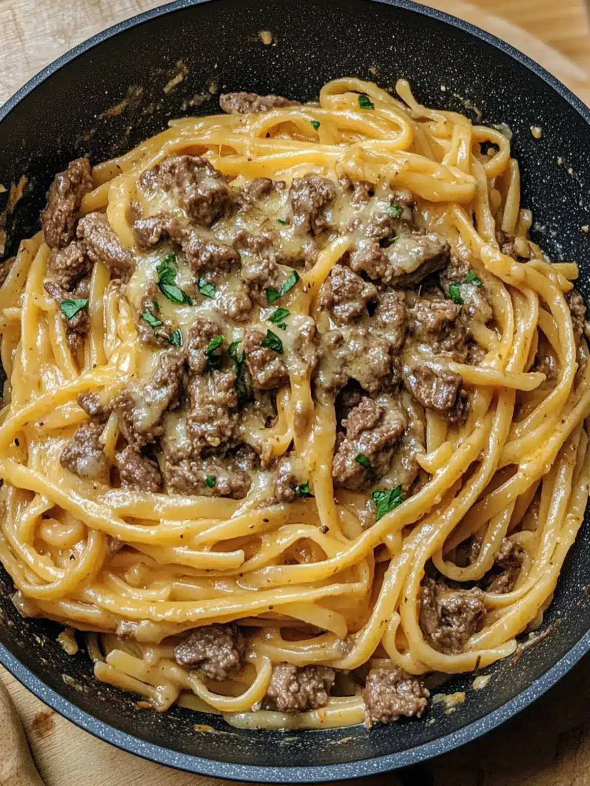 Garlic Butter Beef Pasta