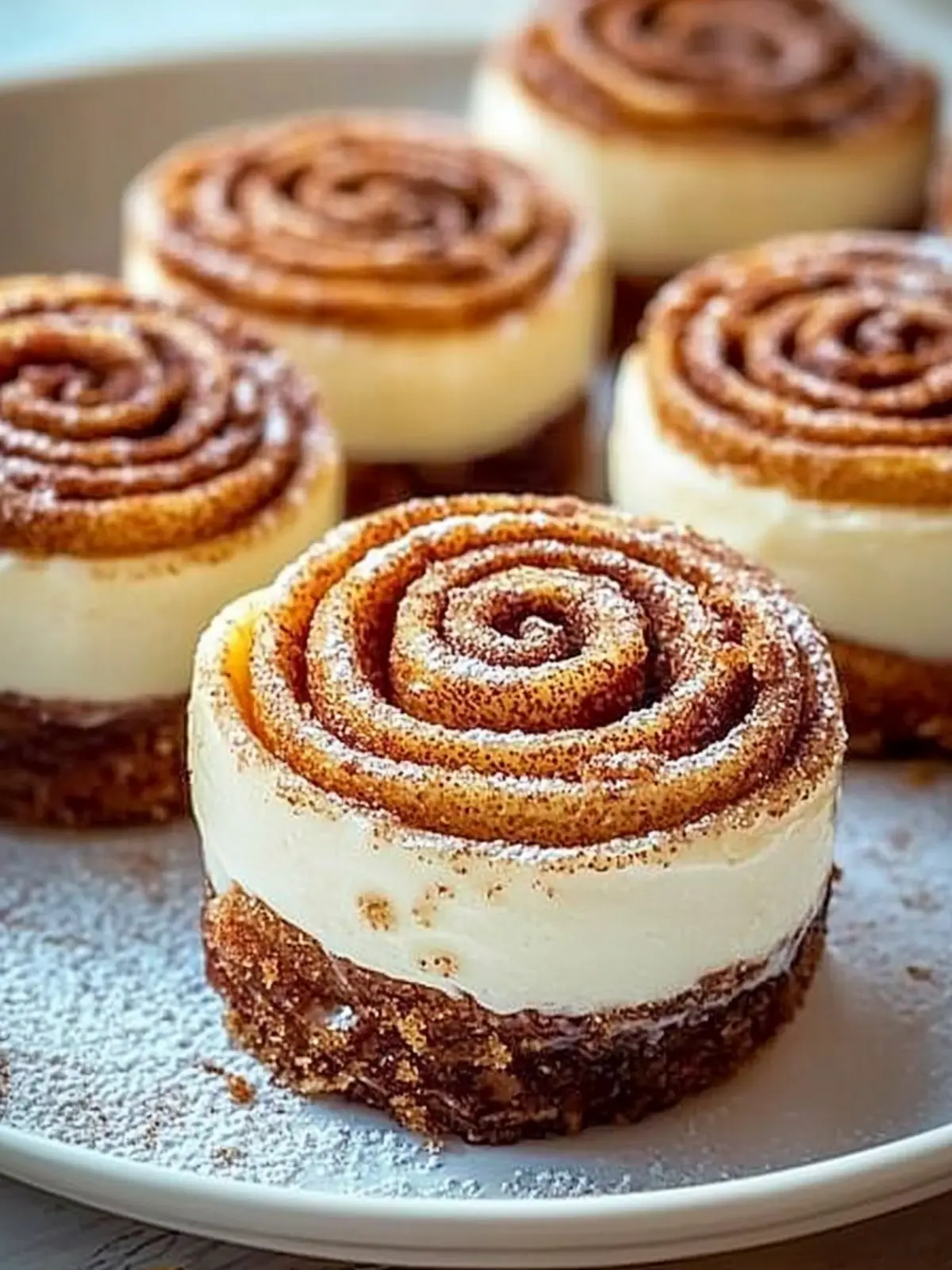 Mini Cinnamon Roll Cheesecakes: Sweet, Creamy Bliss Awaits 2 Mini Cinnamon Roll Cheesecakes