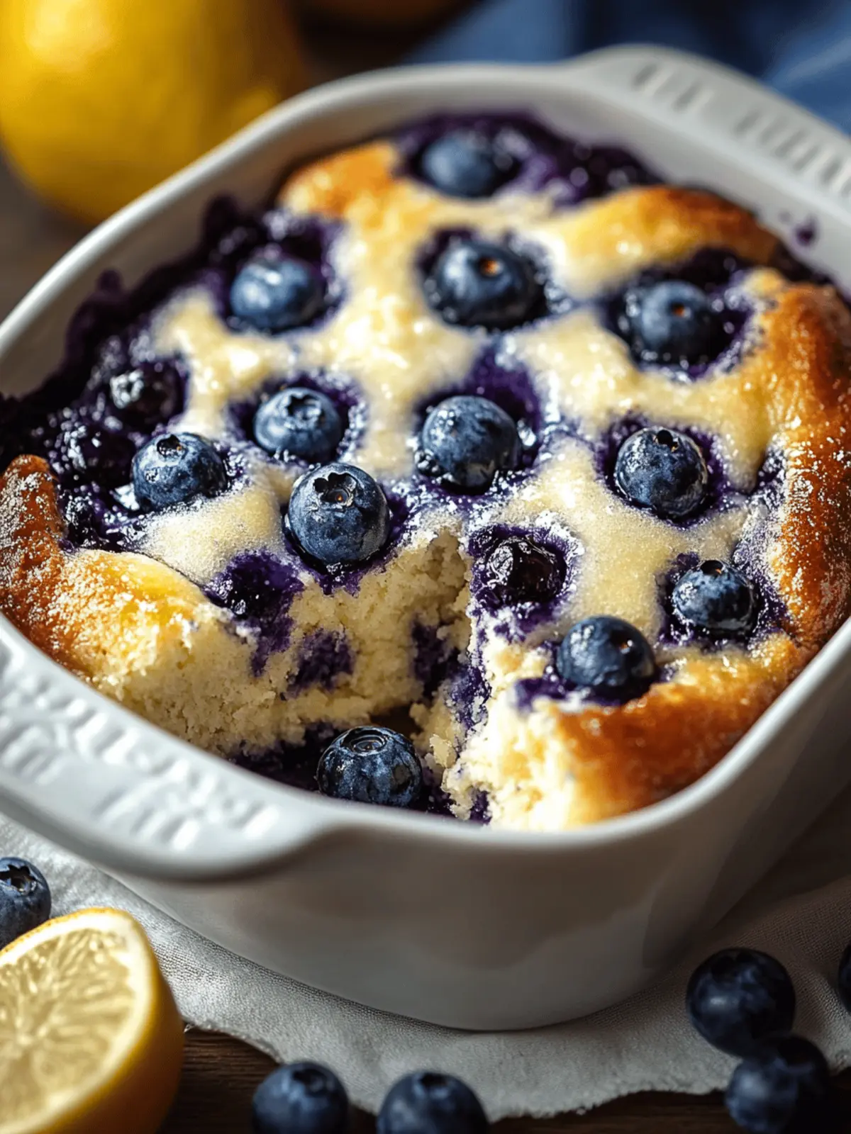 Cottage Cheese Blueberry Lemon Breakfast Bake