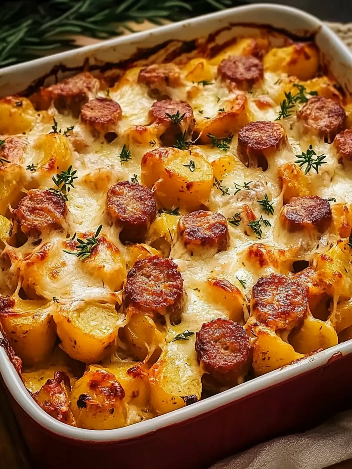 Cheesy Sausage & Vegetable Potato Bake