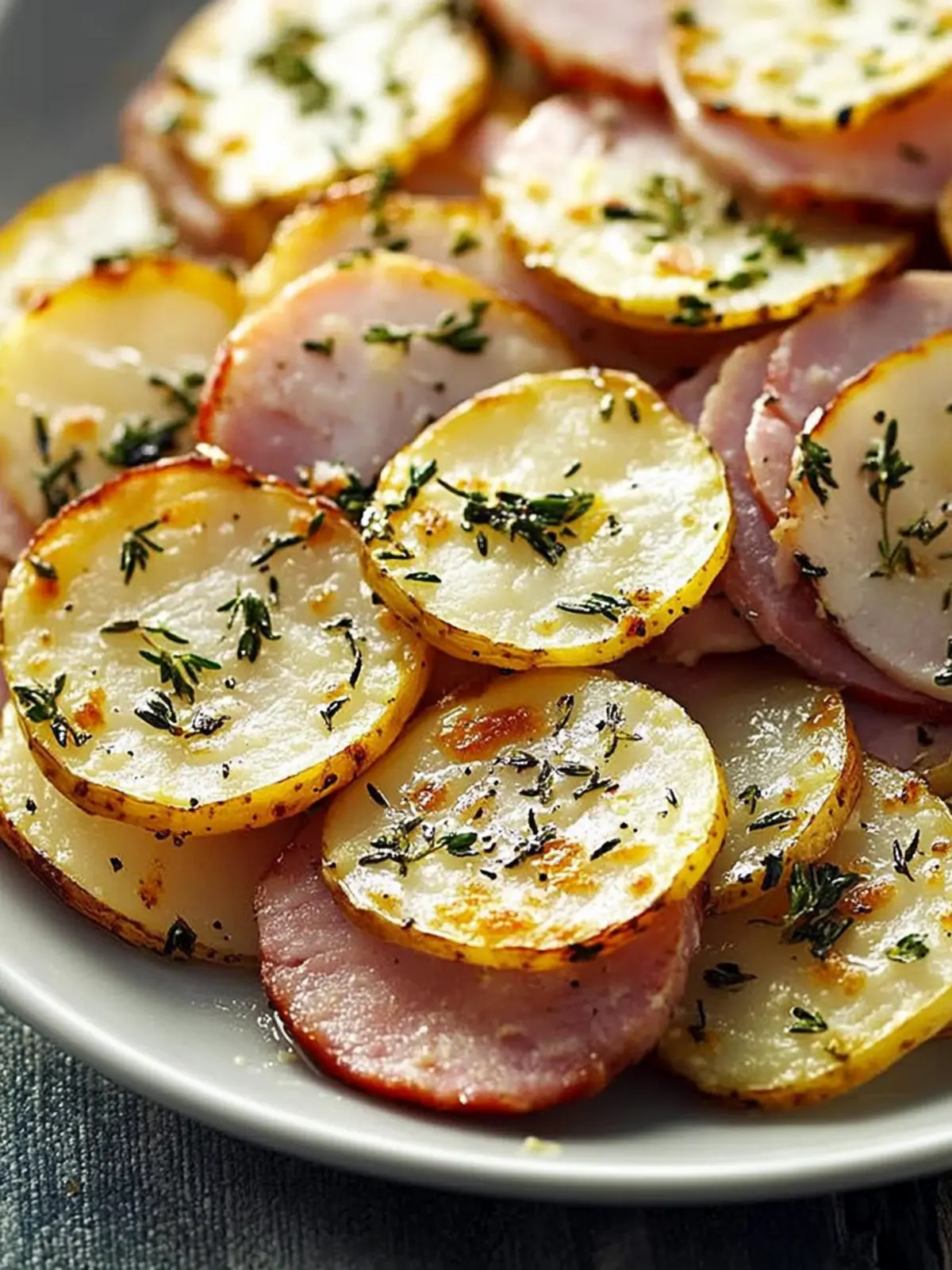 Savory Baked Ham & Herb Potato Slices for Family Bliss 4 Baked Ham & Herb Potato Slices