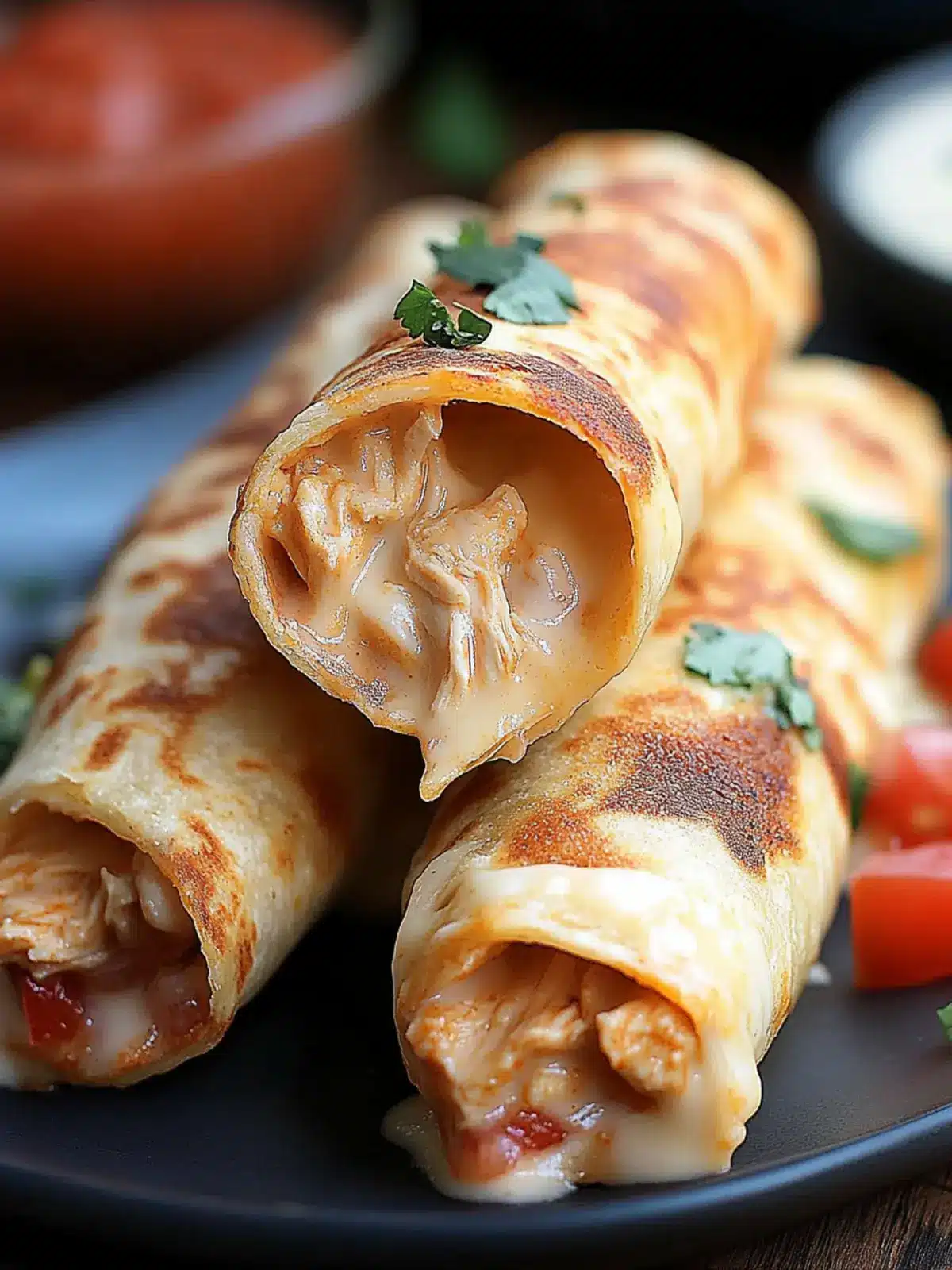Mouthwatering Chicken Taquitos with Queso You ll Crave 2 Chicken Taquitos with Queso