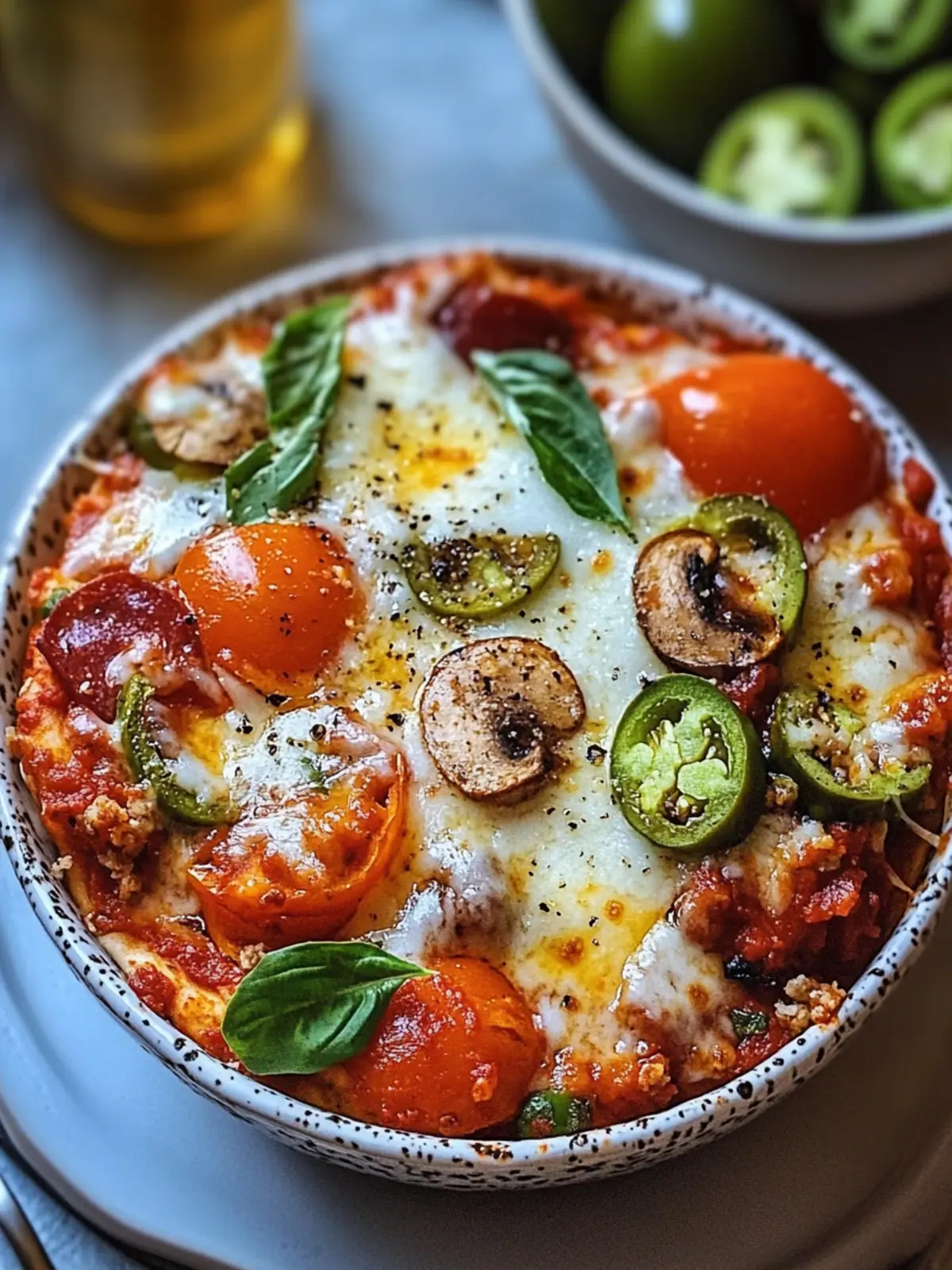 Low Carb Crustless Pizza Bowl