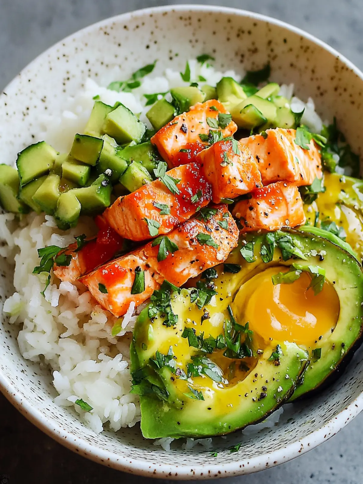 Savor This Avocado Salmon Rice Bowl for Fresh Flavor Bliss 2 Avocado Salmon Rice Bowl