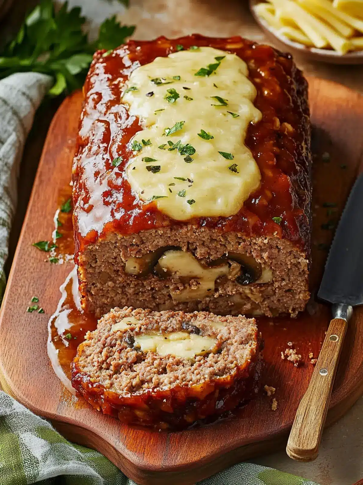 Mushroom Swiss Cheese Meatloaf